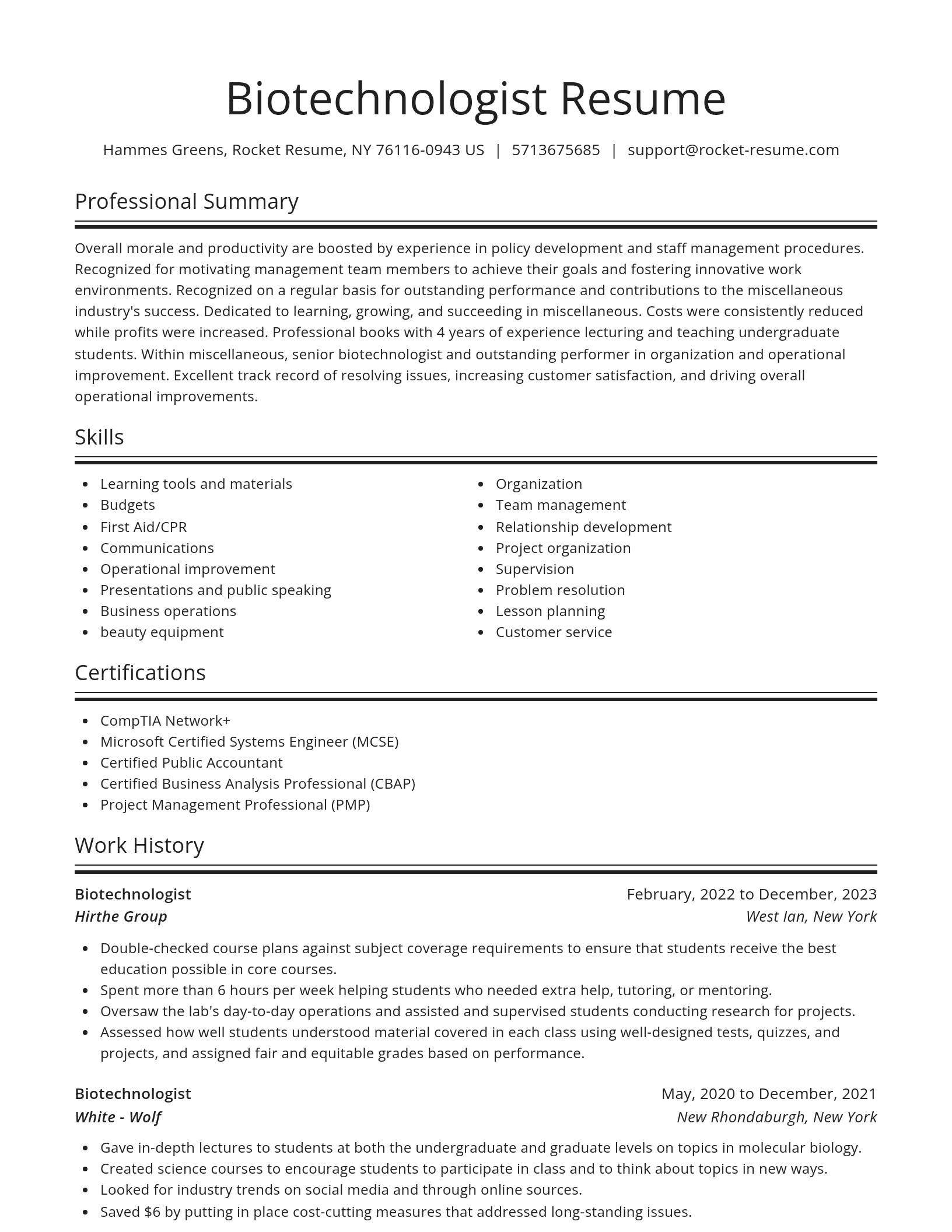 Spotlight resume template