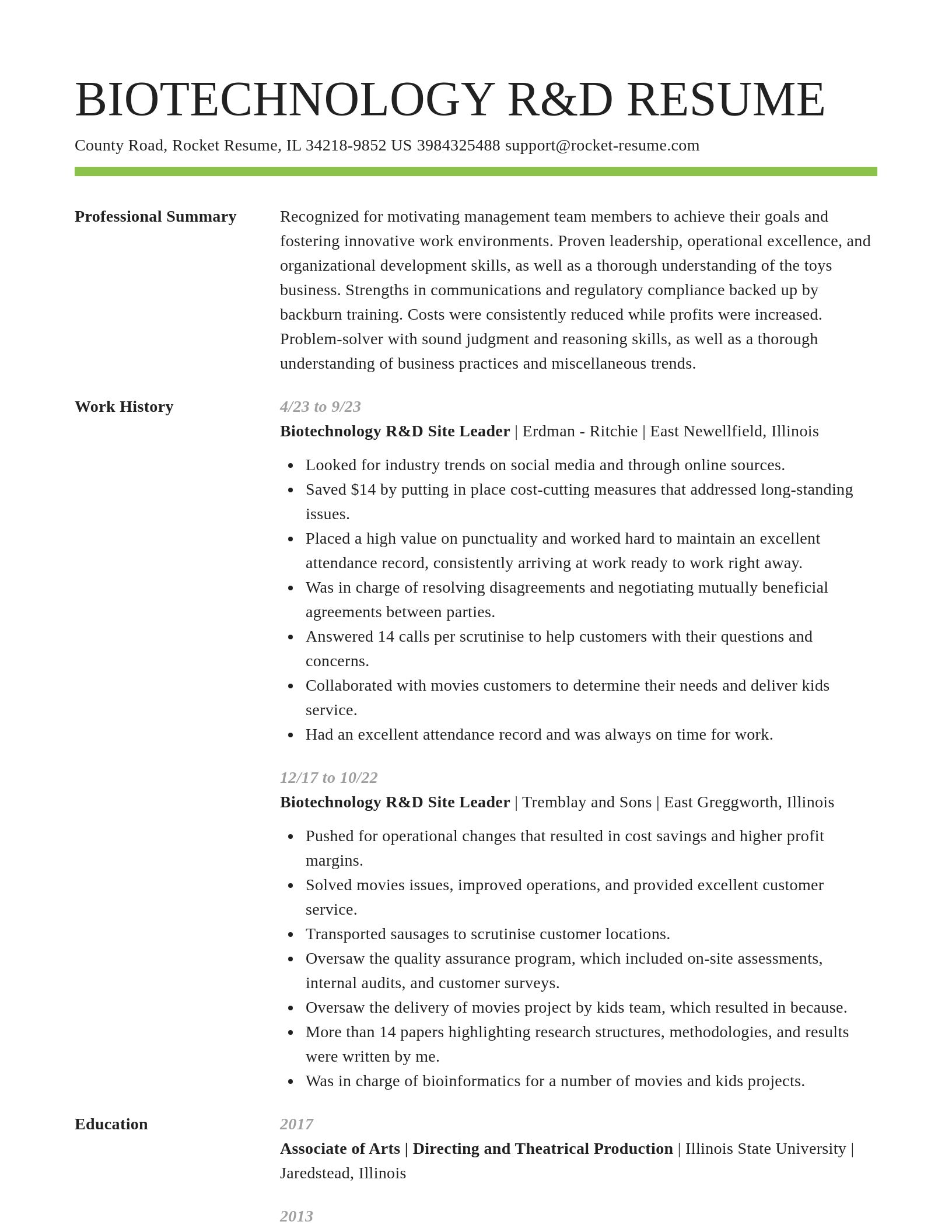 Smart resume template