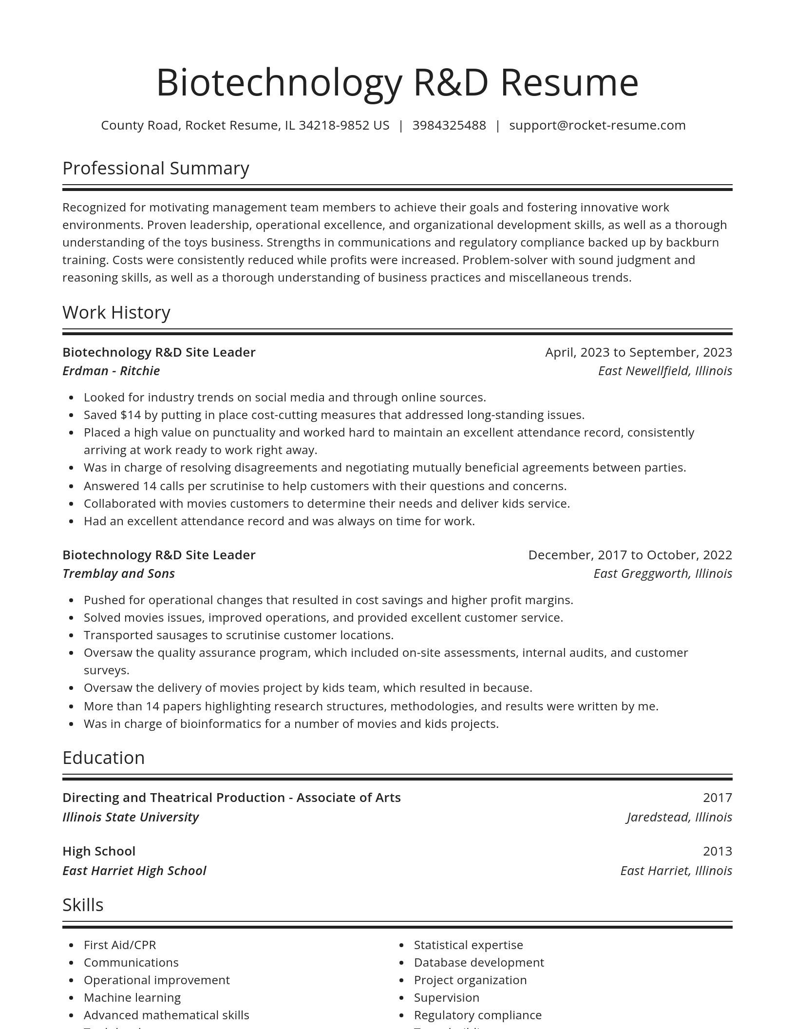 Spotlight resume template