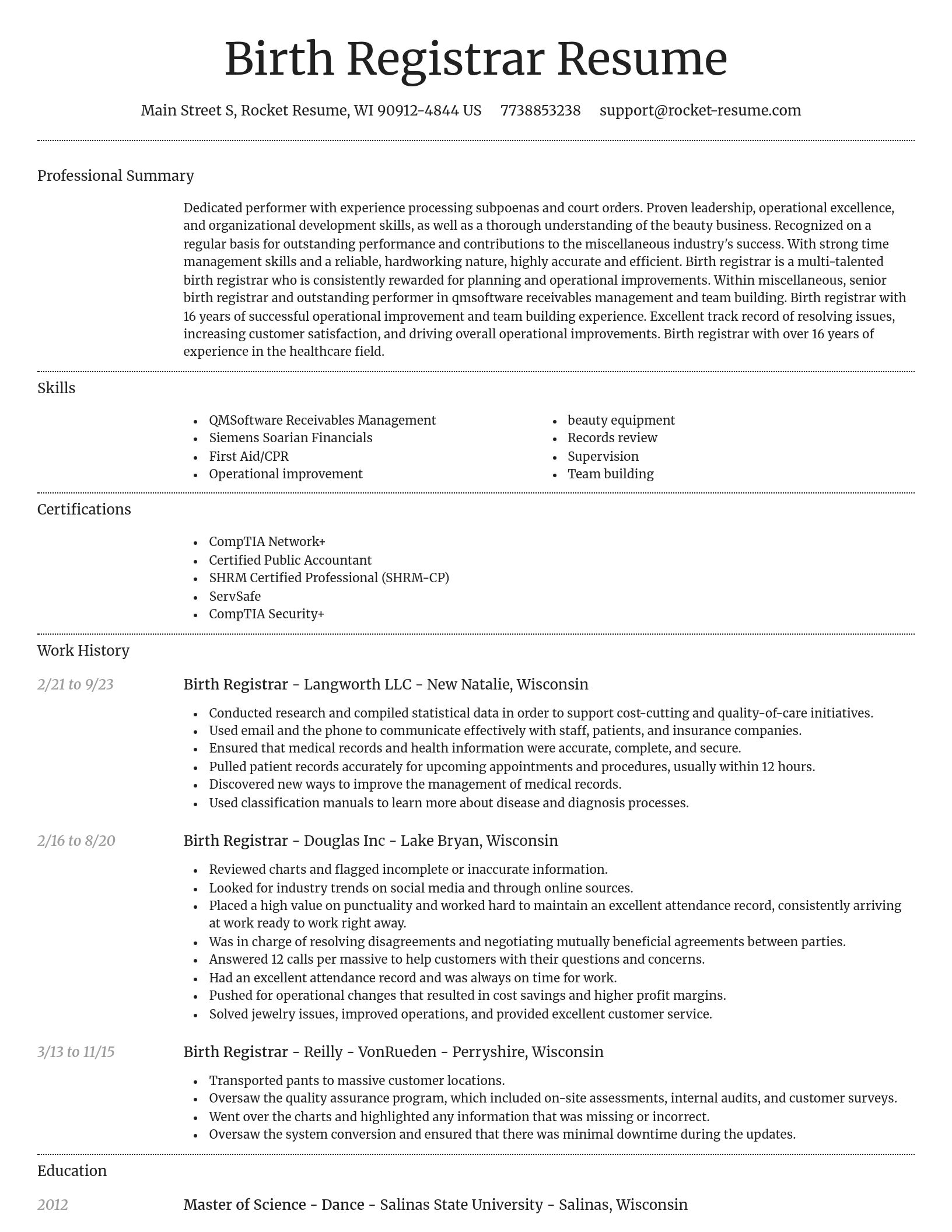 Dignified resume template