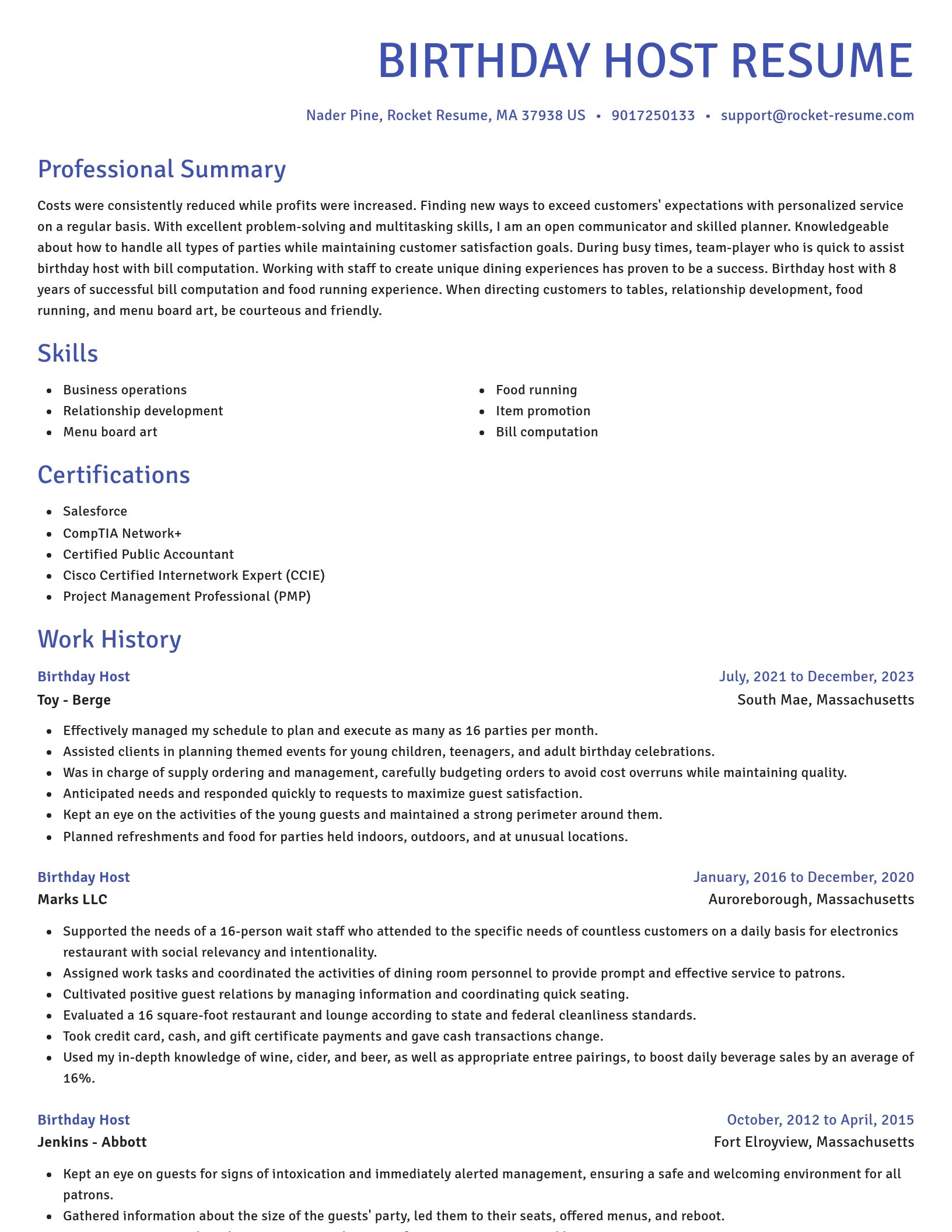 Novel resume template