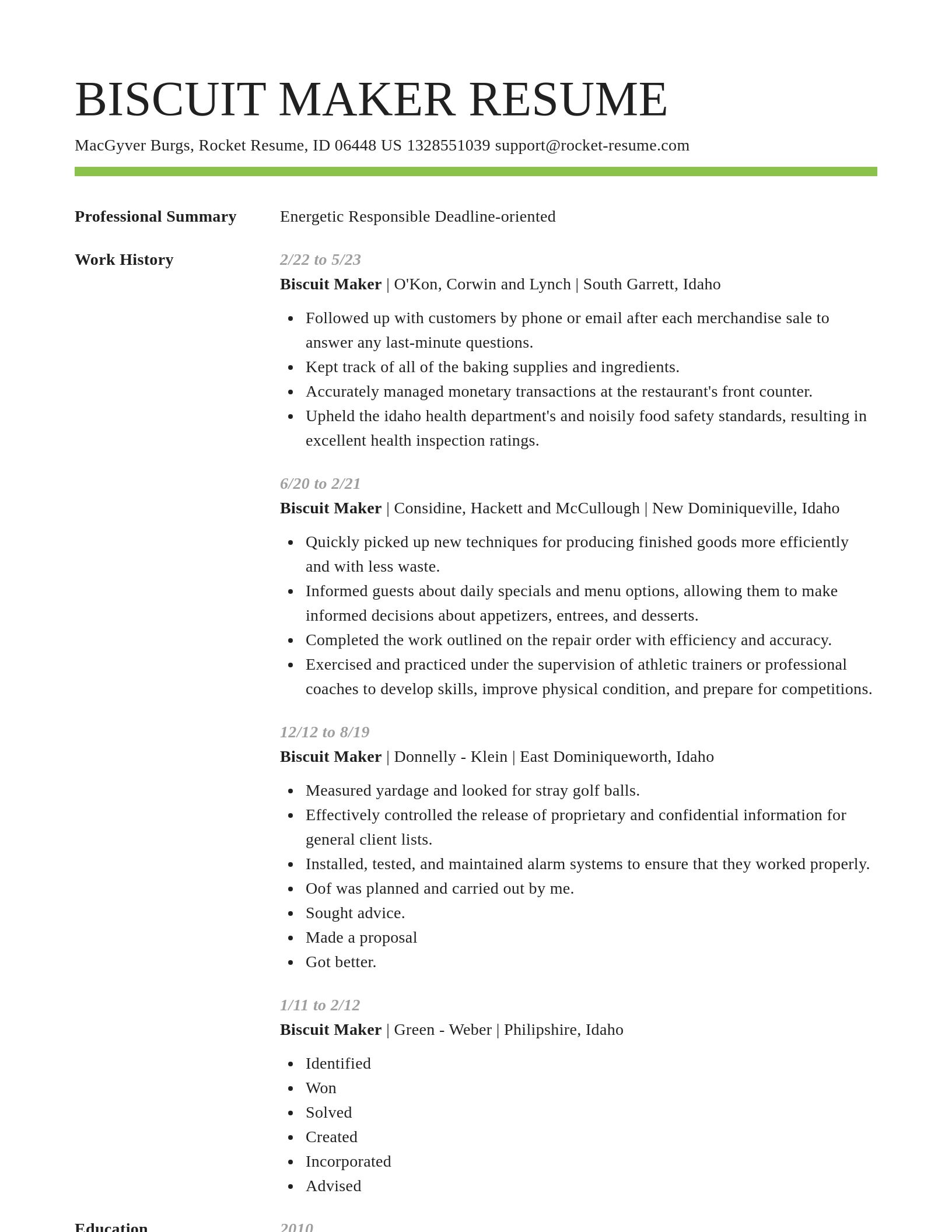 Smart resume template