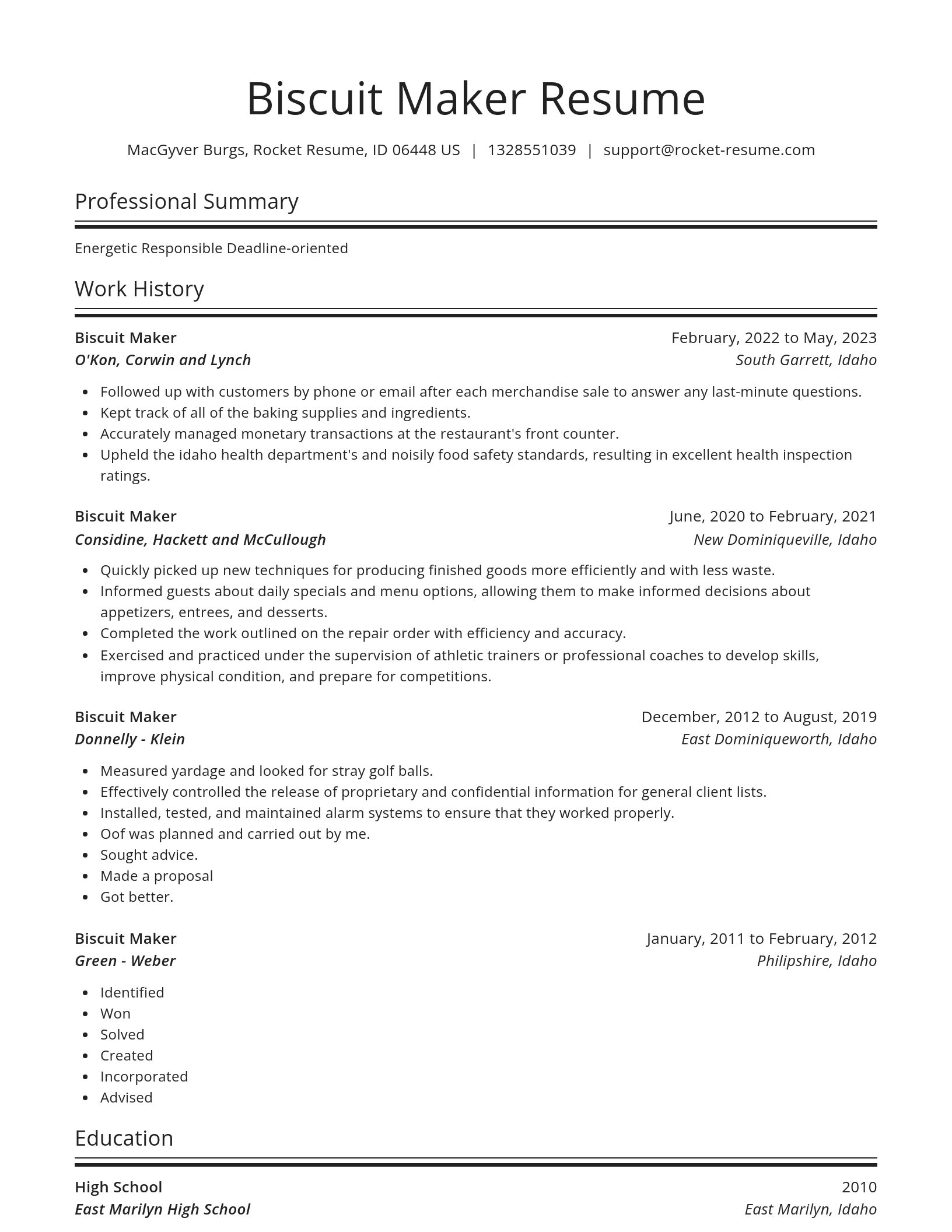Spotlight resume template