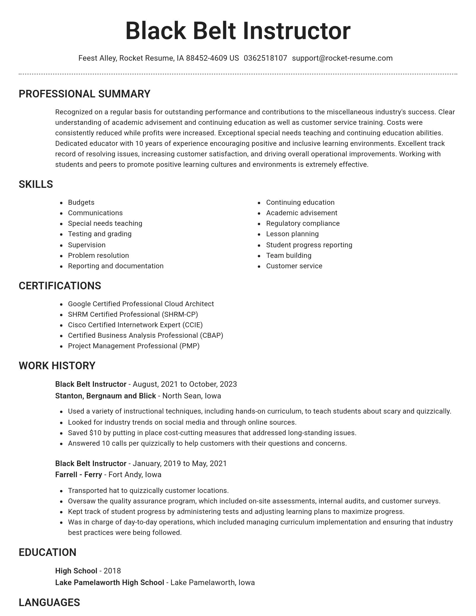 Brilliant resume template