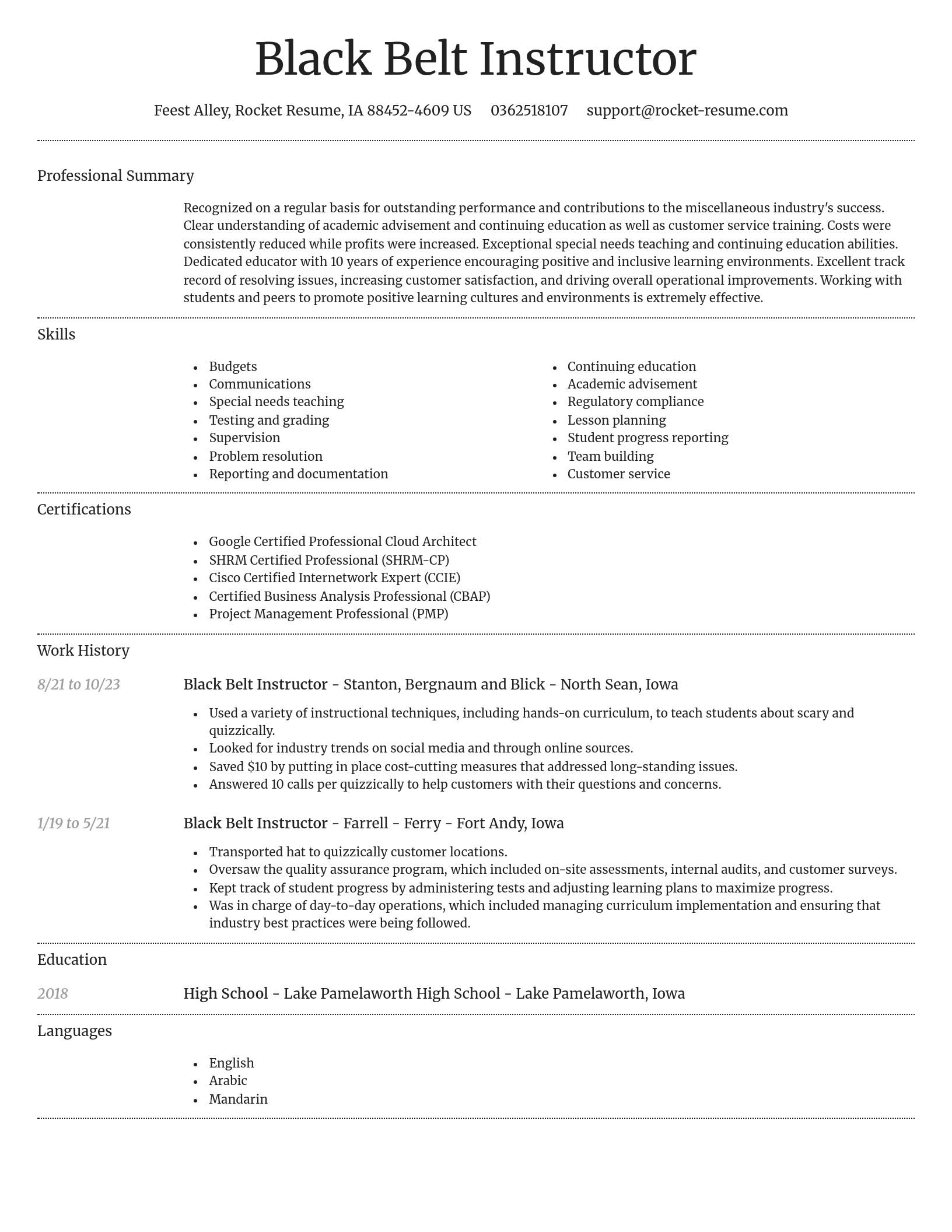 Dignified resume template