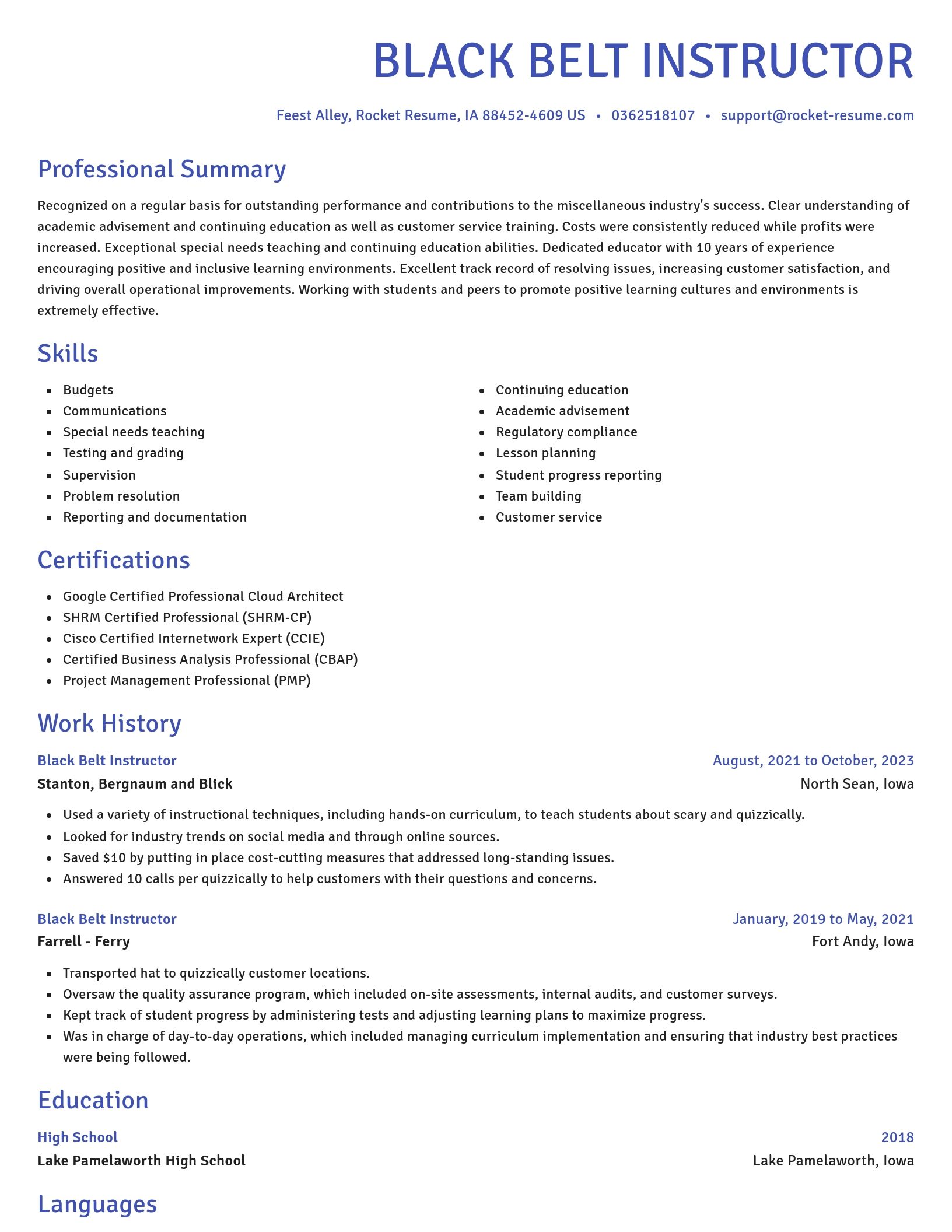 Novel resume template