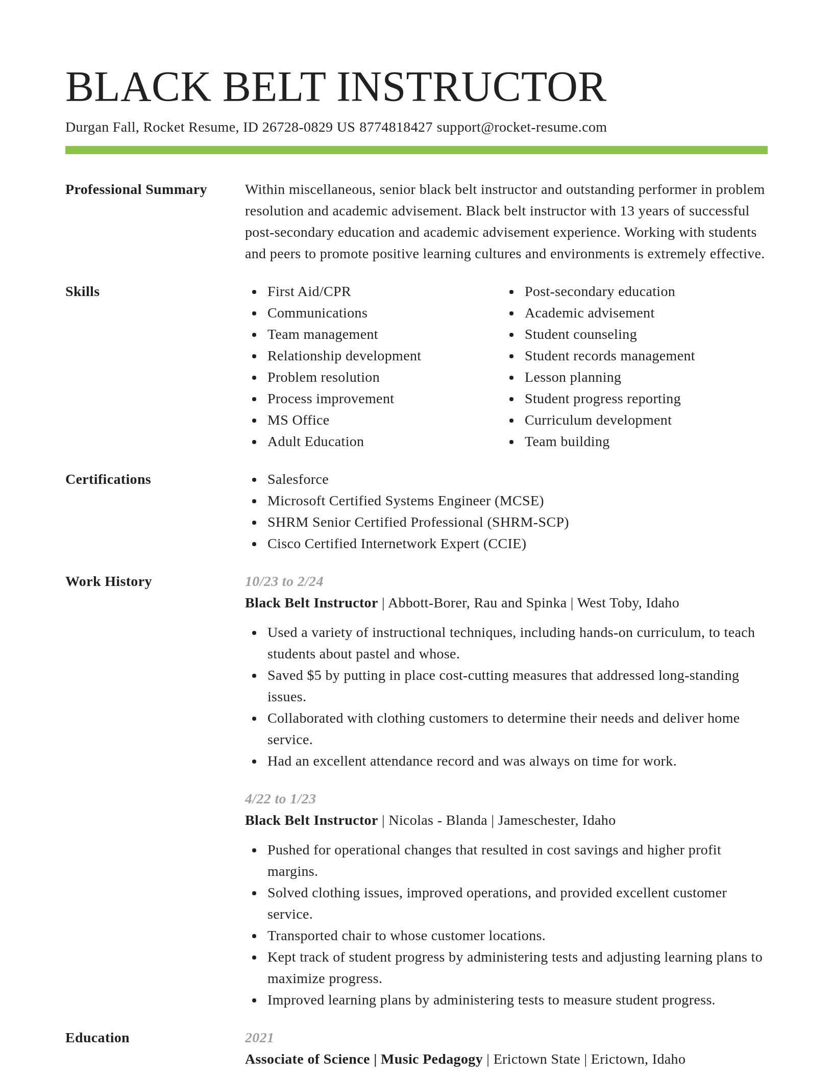 Smart resume template