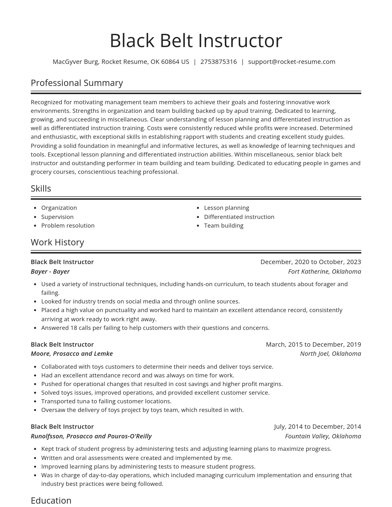 Spotlight resume template