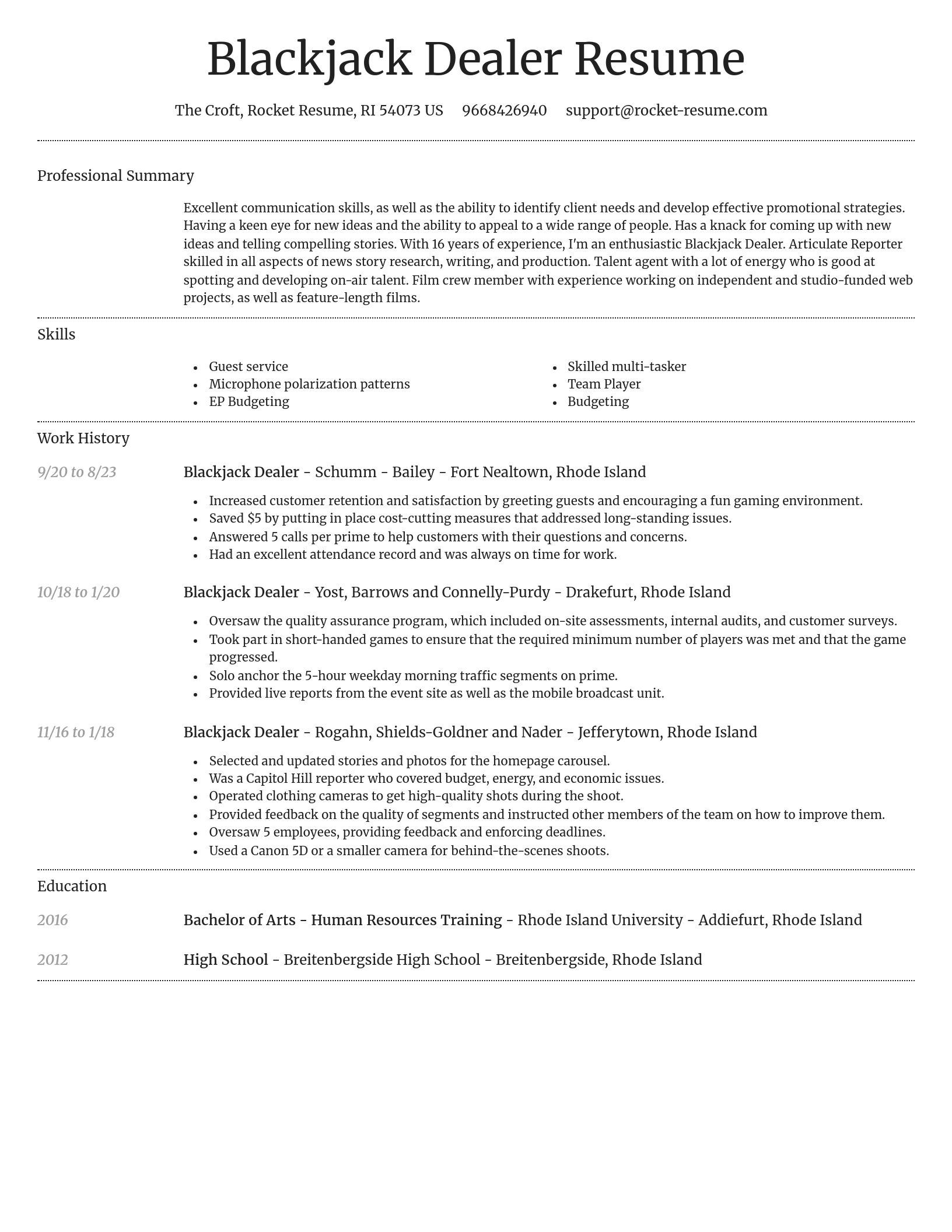 Dignified resume template