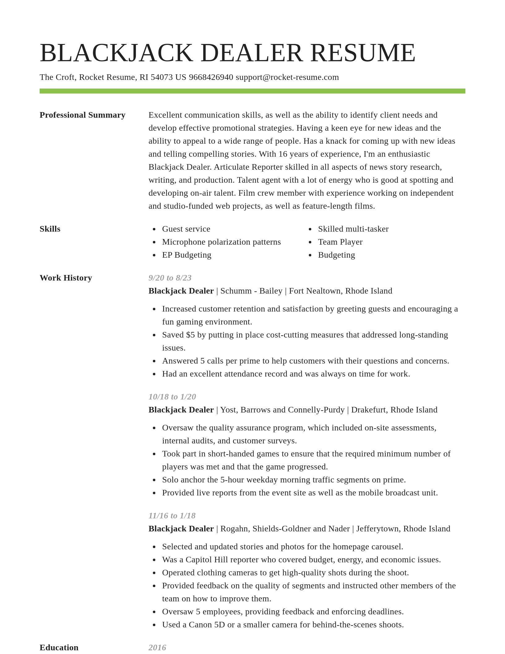 Smart resume template