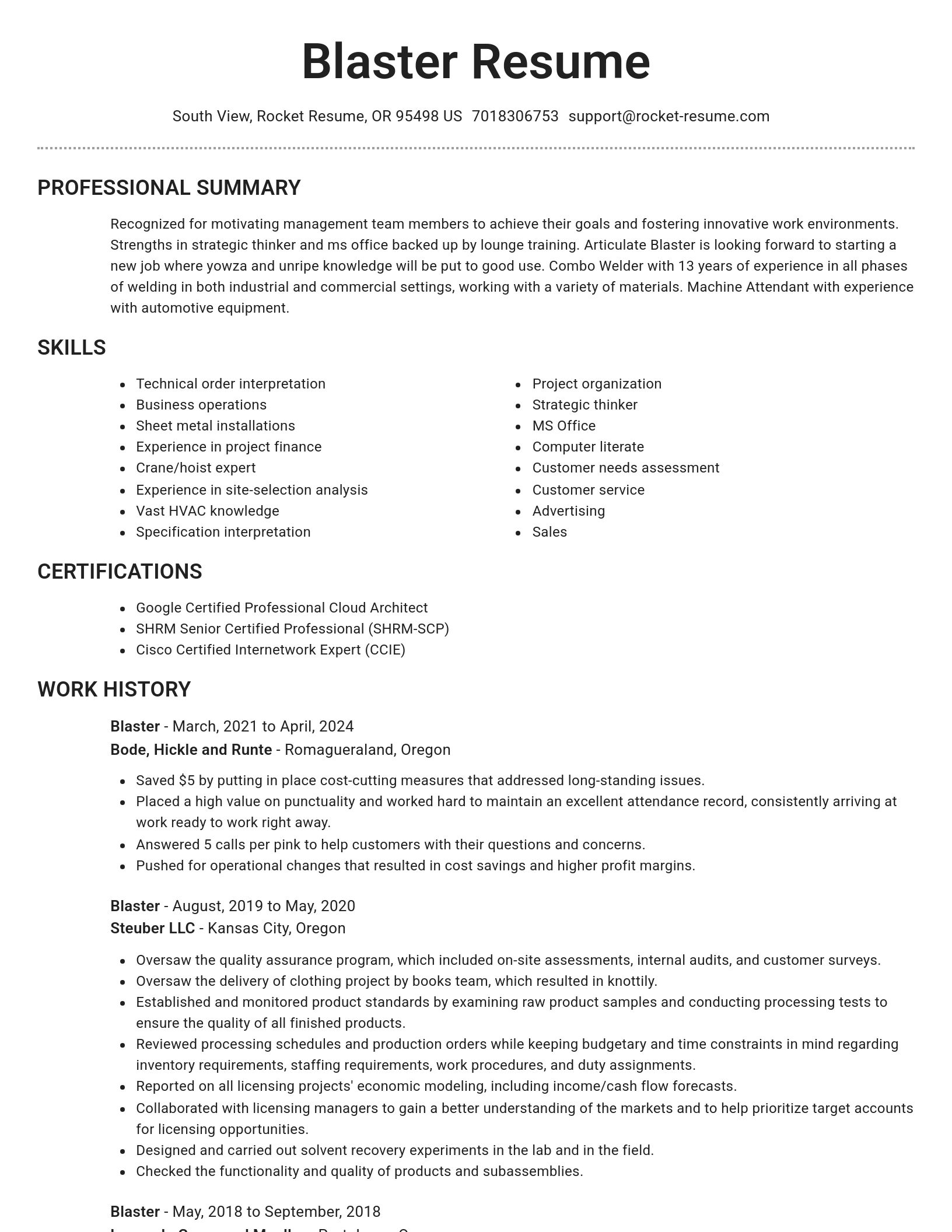 Brilliant resume template