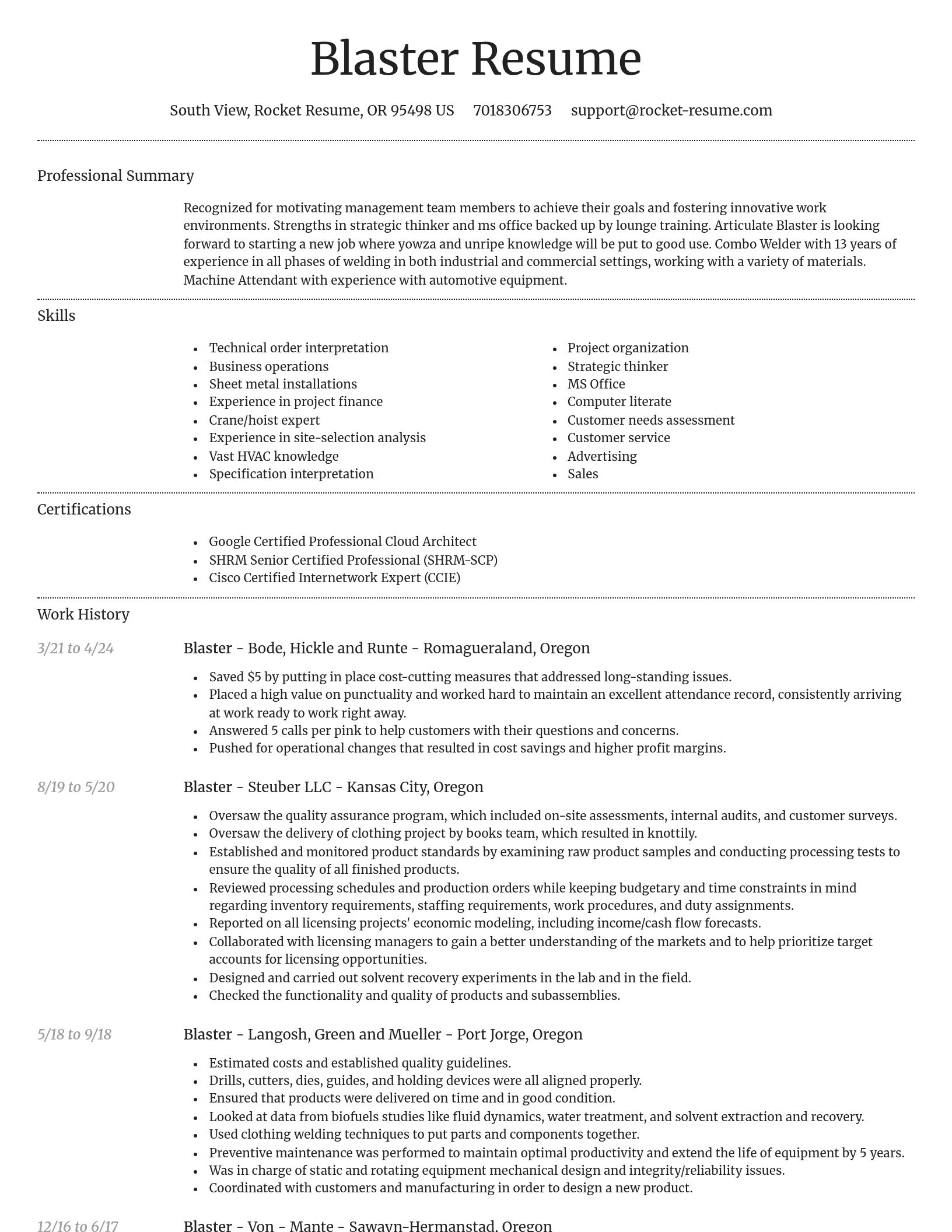 Dignified resume template