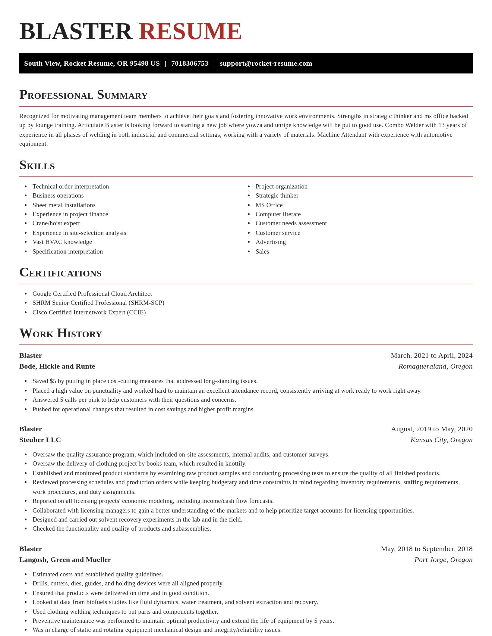 Exquisite resume template
