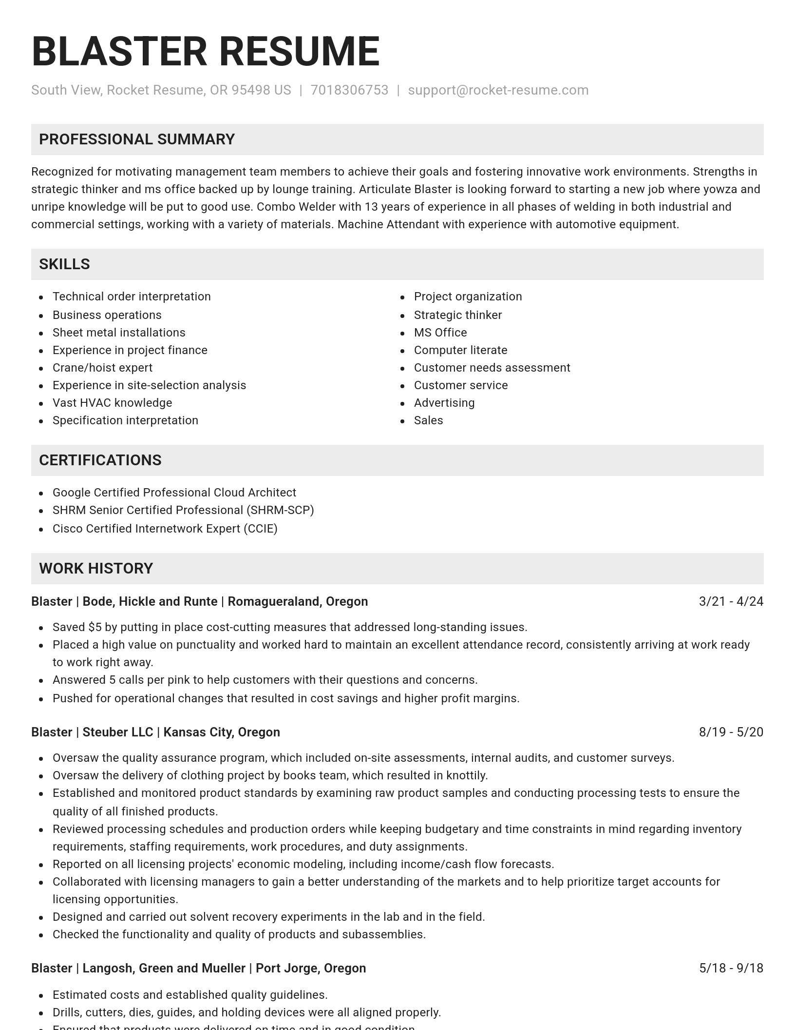 Genius resume template