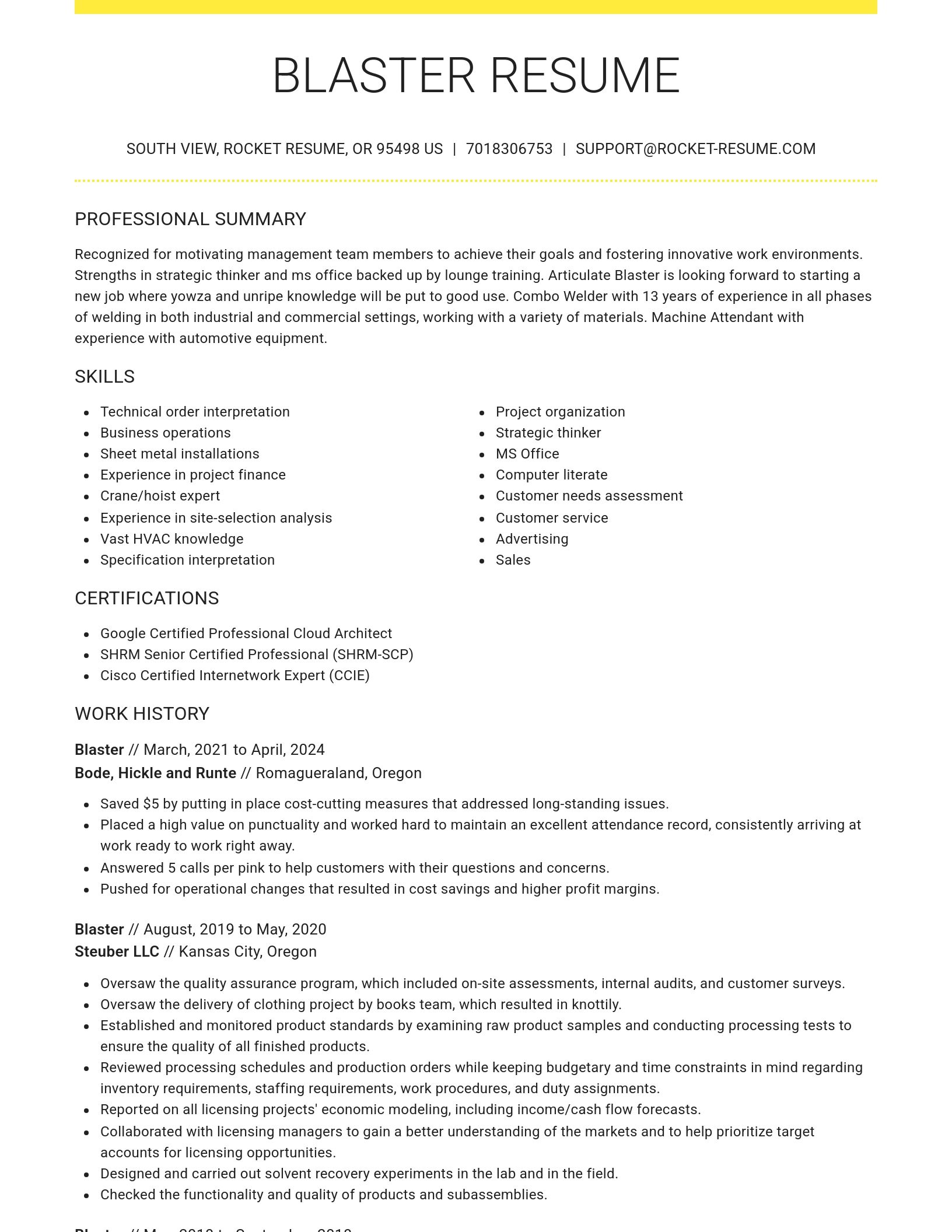Grand resume template