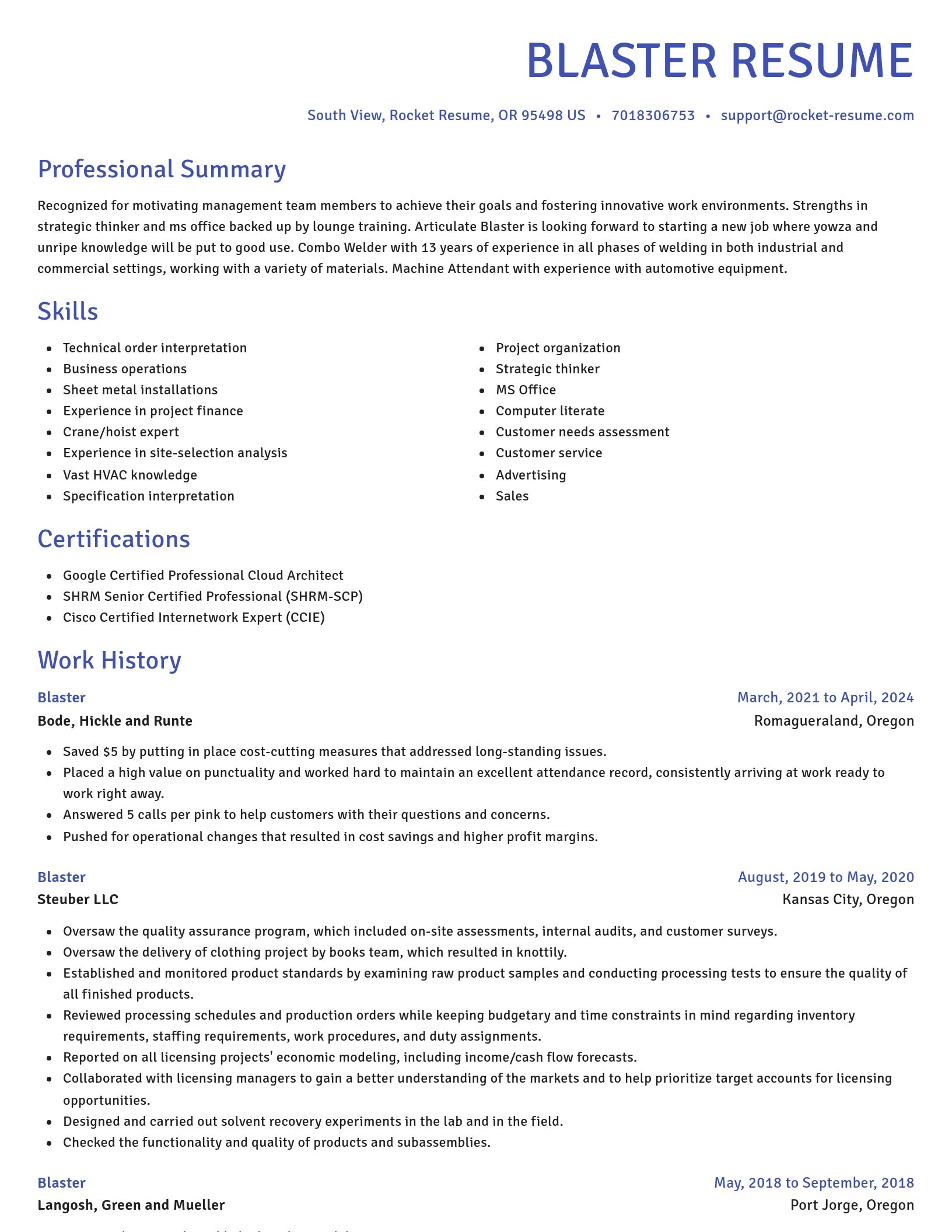 Novel resume template