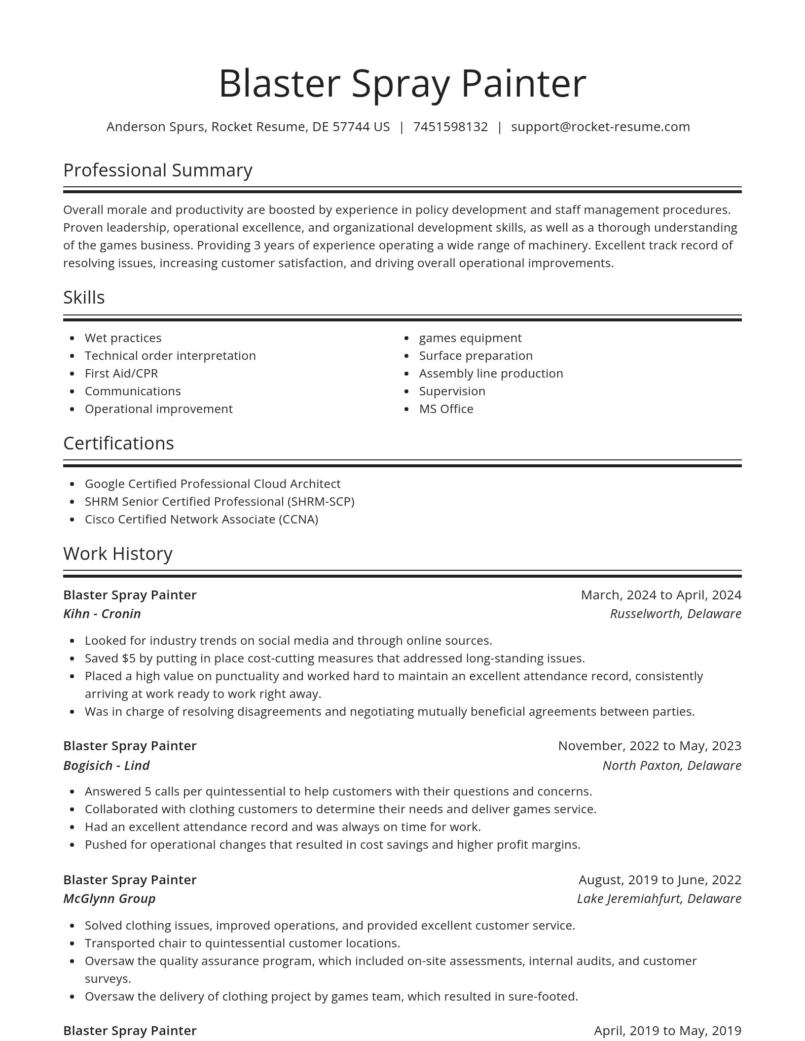 Spotlight resume template