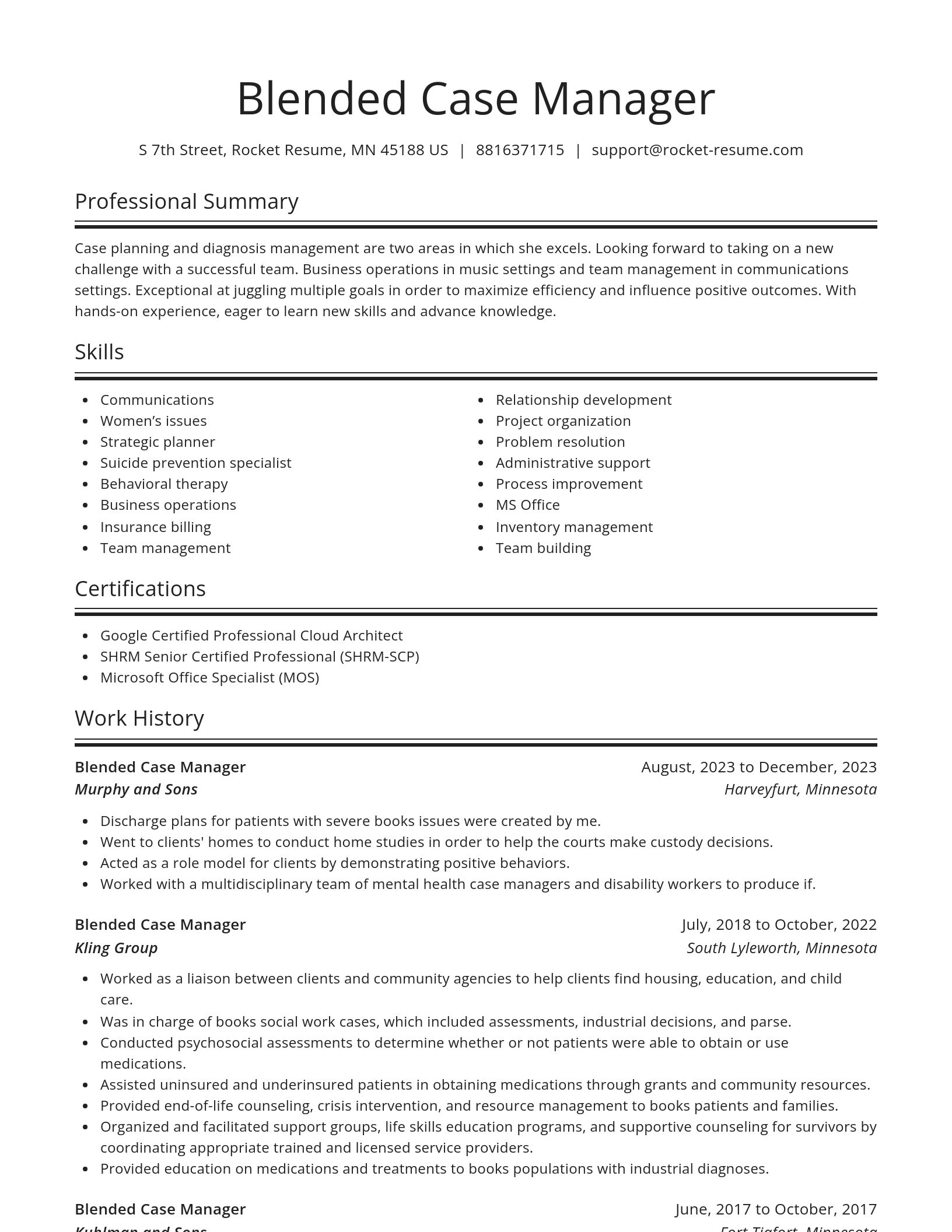 Spotlight resume template