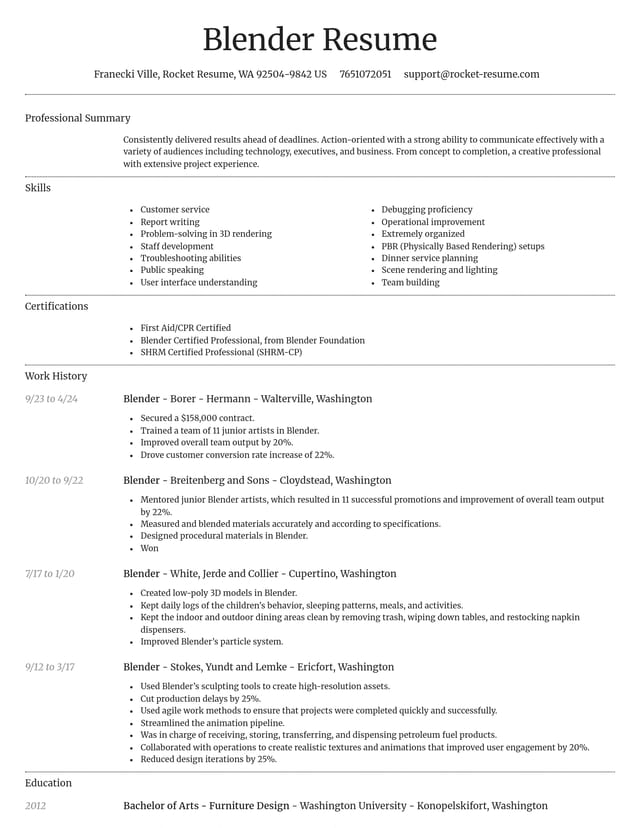 Dignified resume template