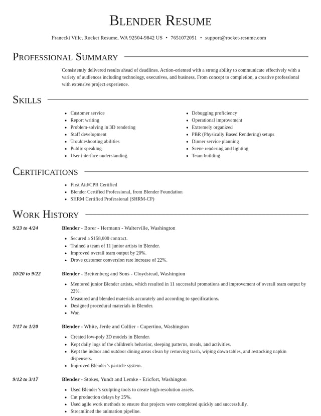 Director resume template