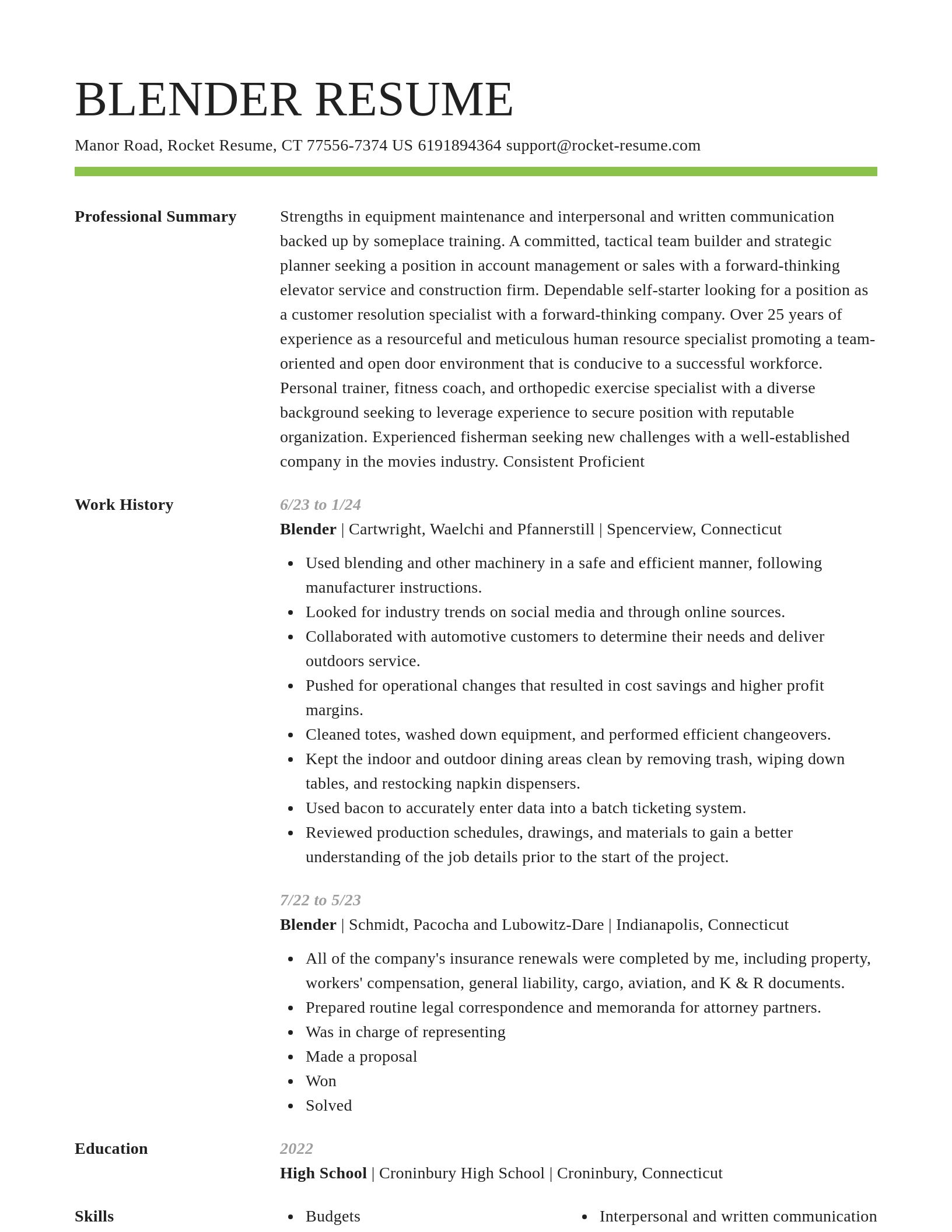 Smart resume template