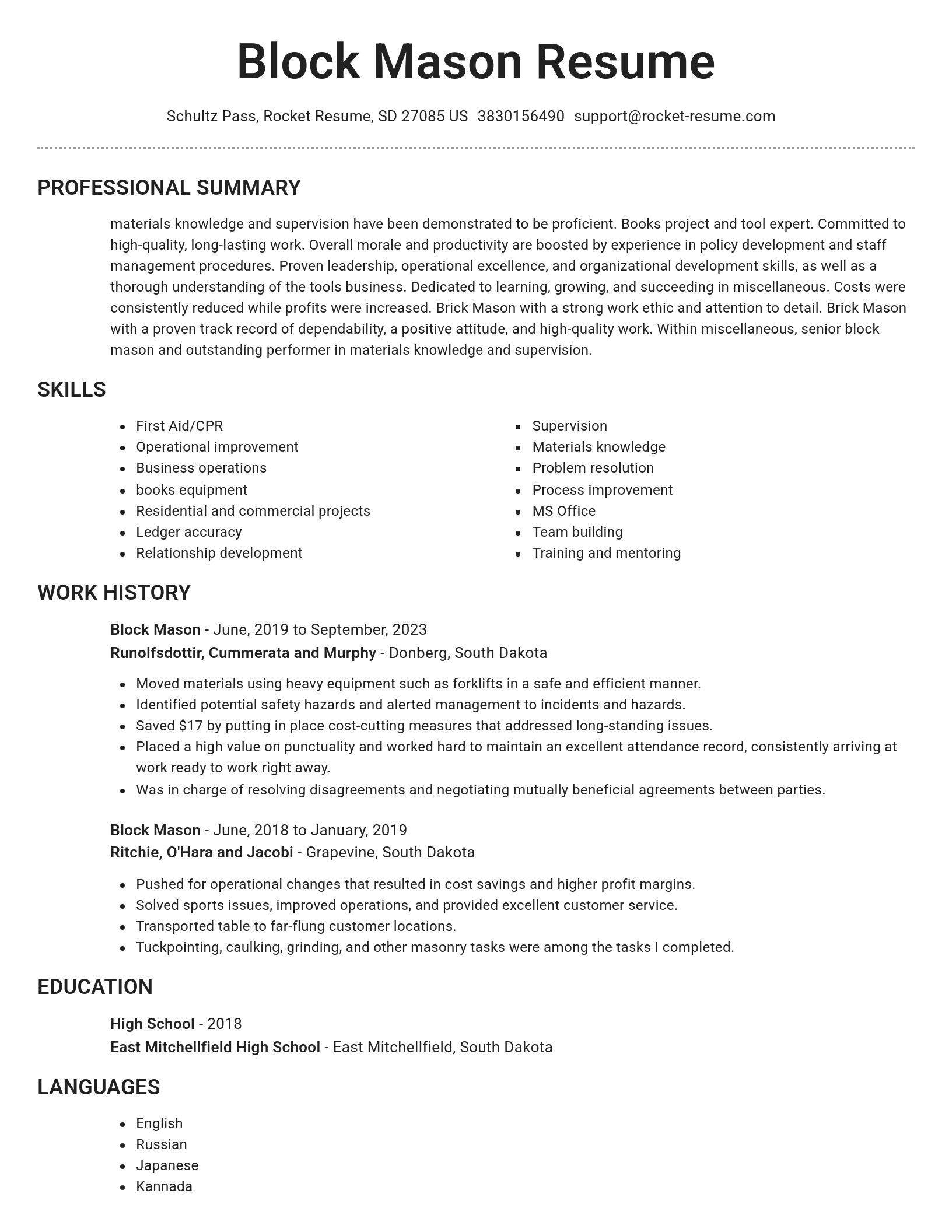 Brilliant resume template