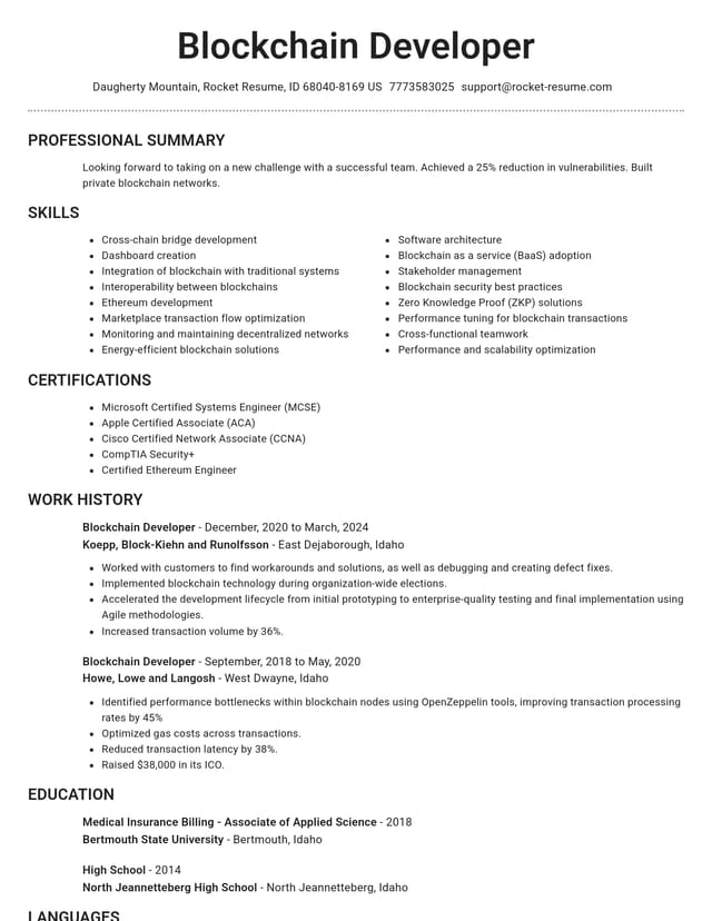 Brilliant resume template