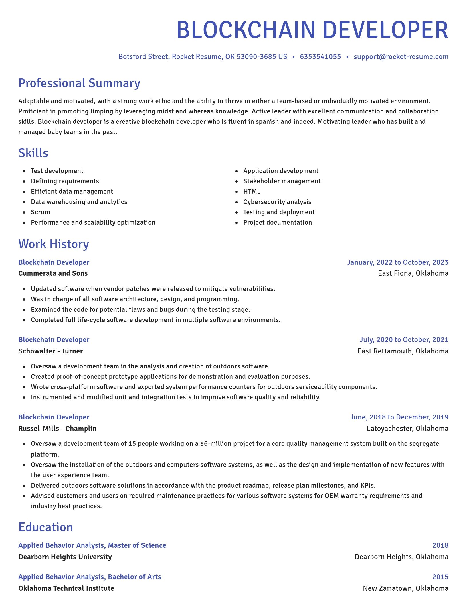Novel resume template