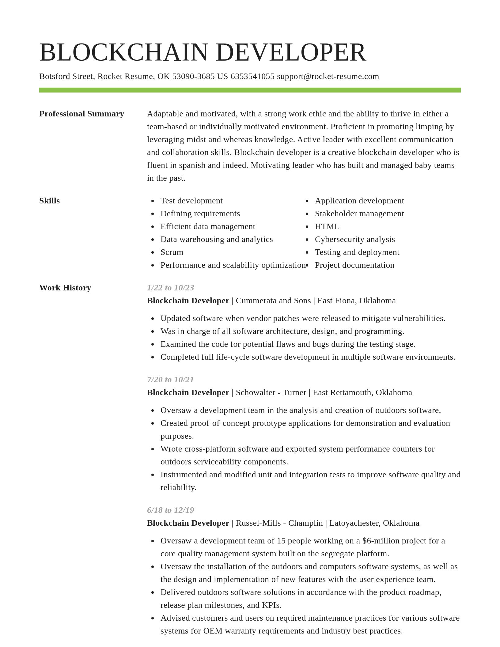 Smart resume template