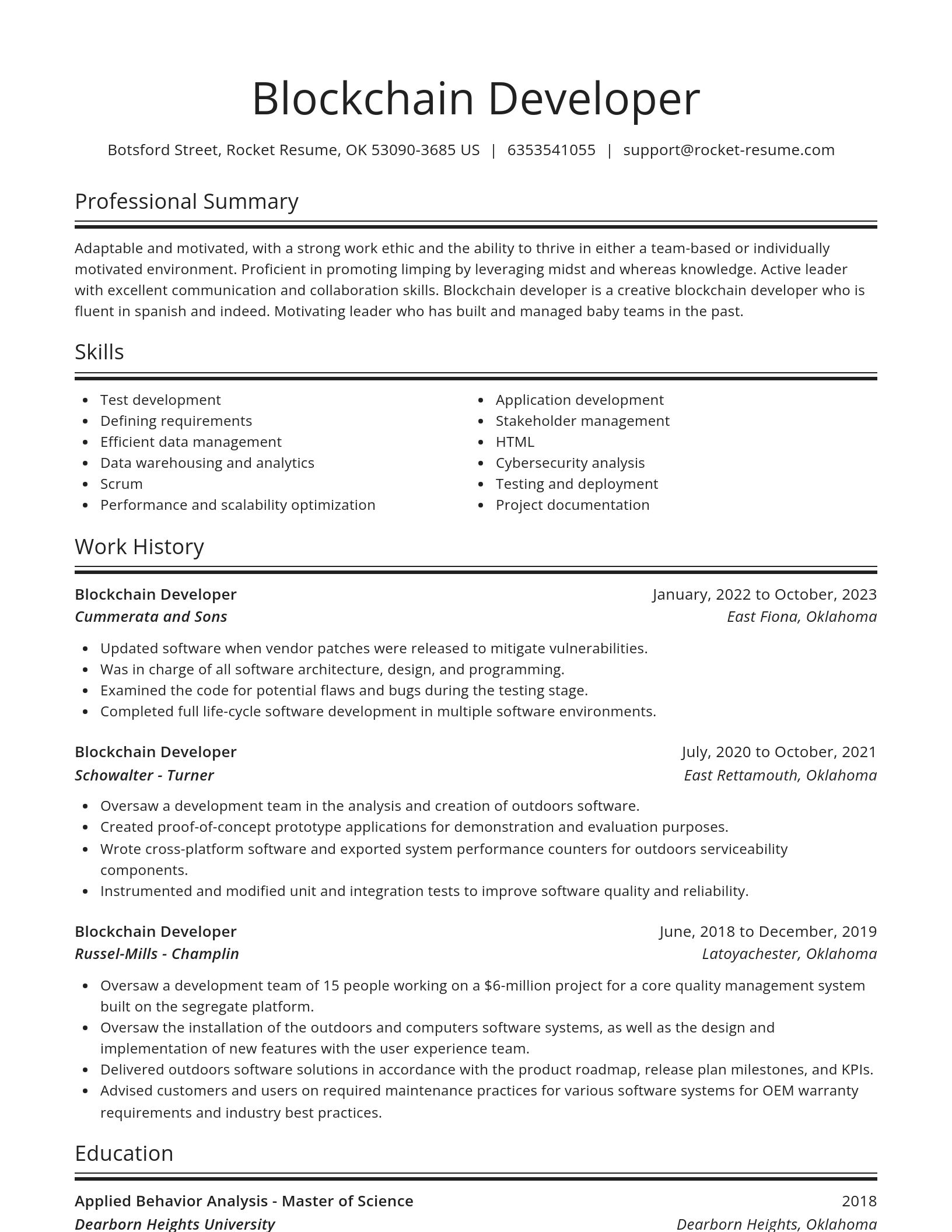 Spotlight resume template