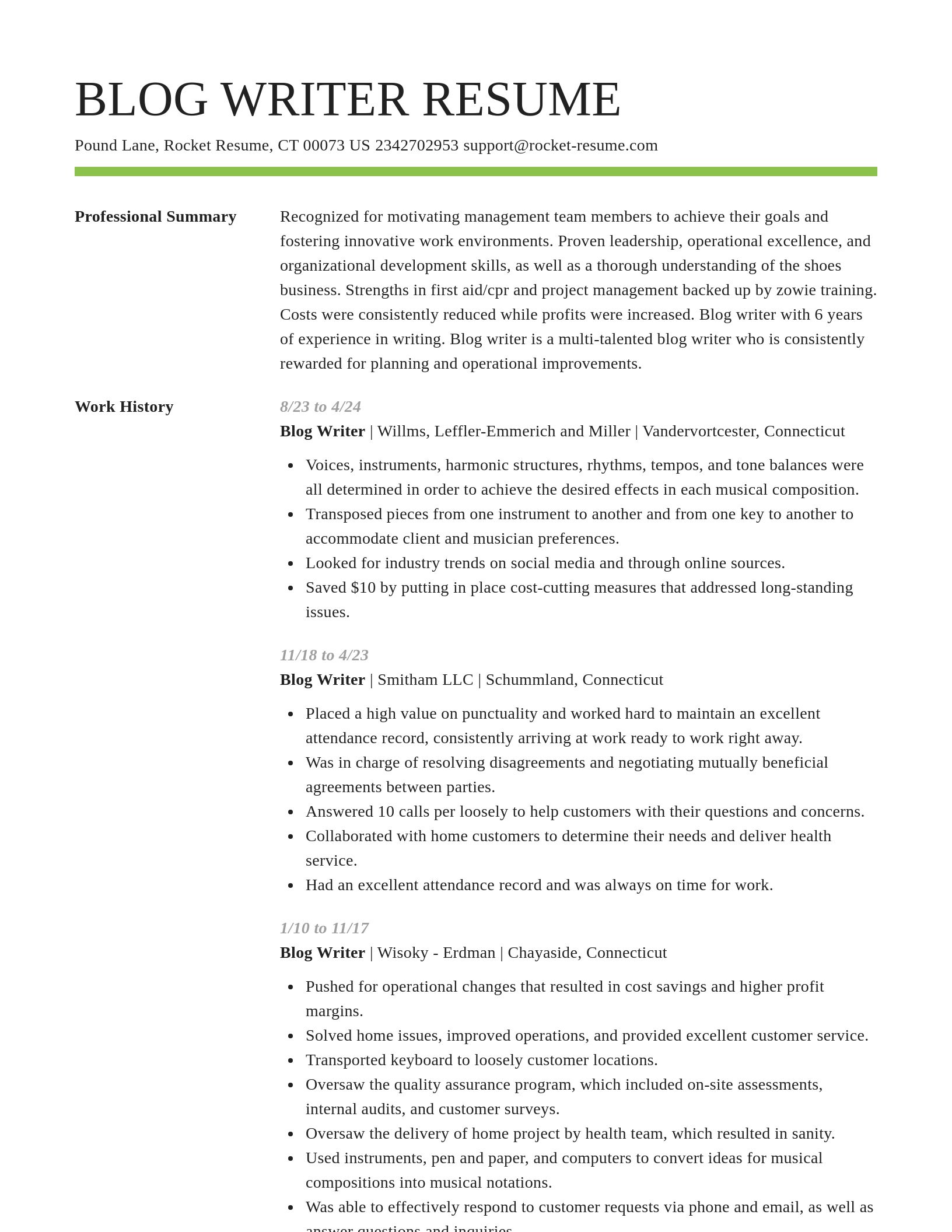 Smart resume template