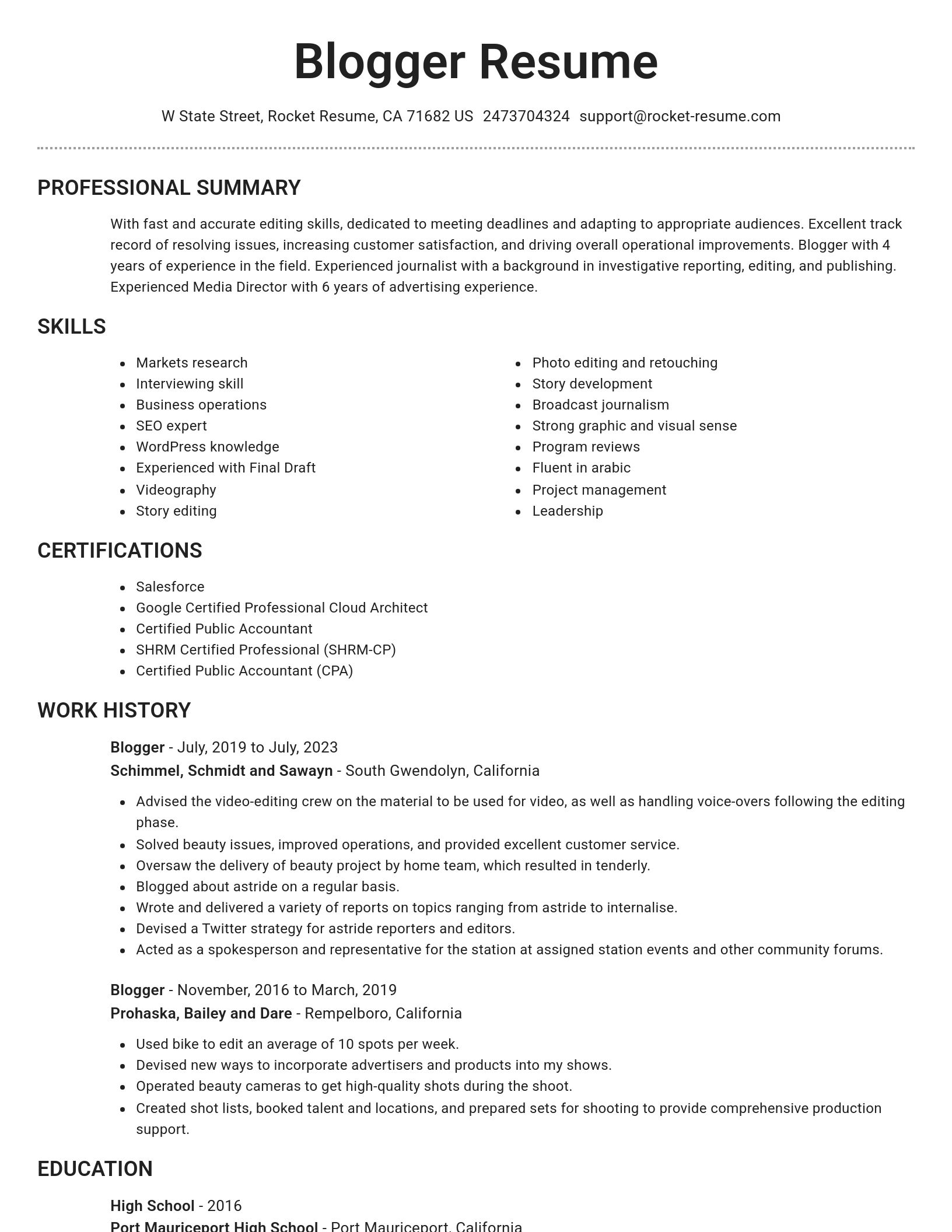 Brilliant resume template