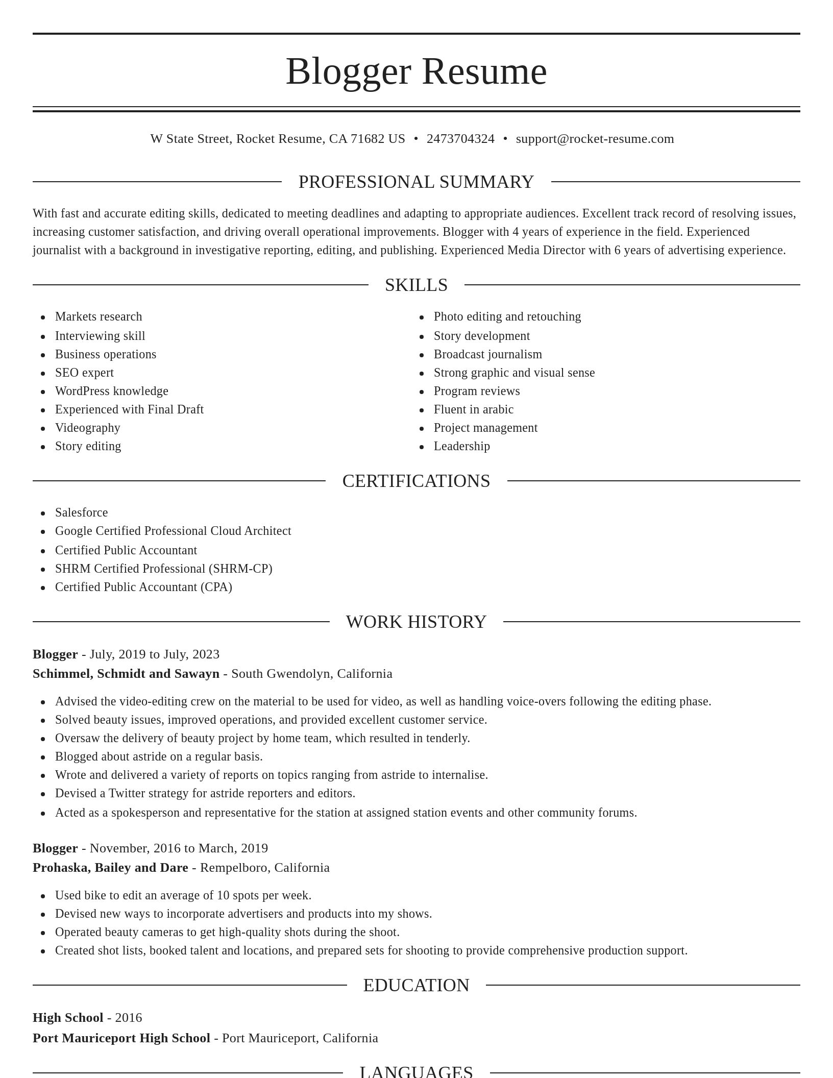 Elegant resume template