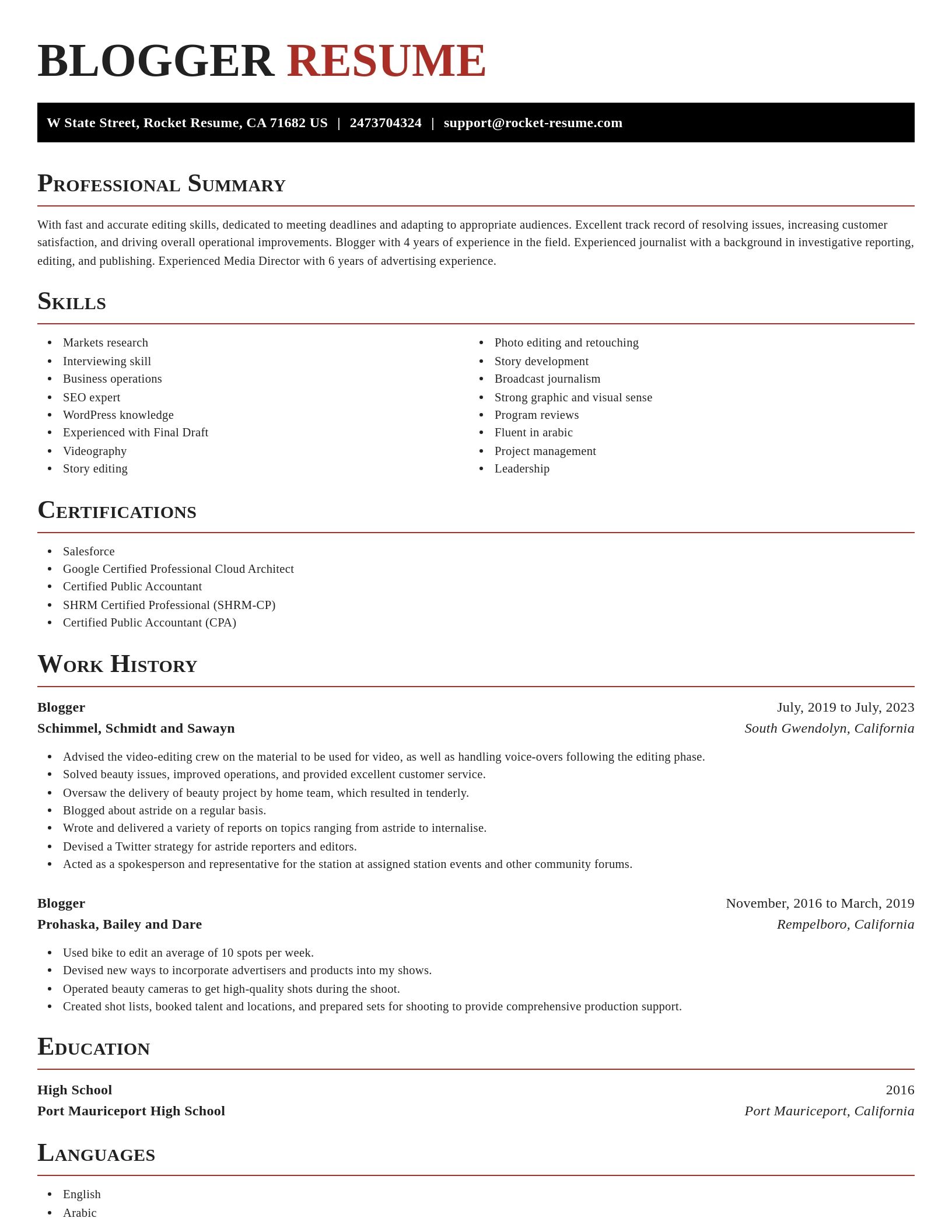 Exquisite resume template