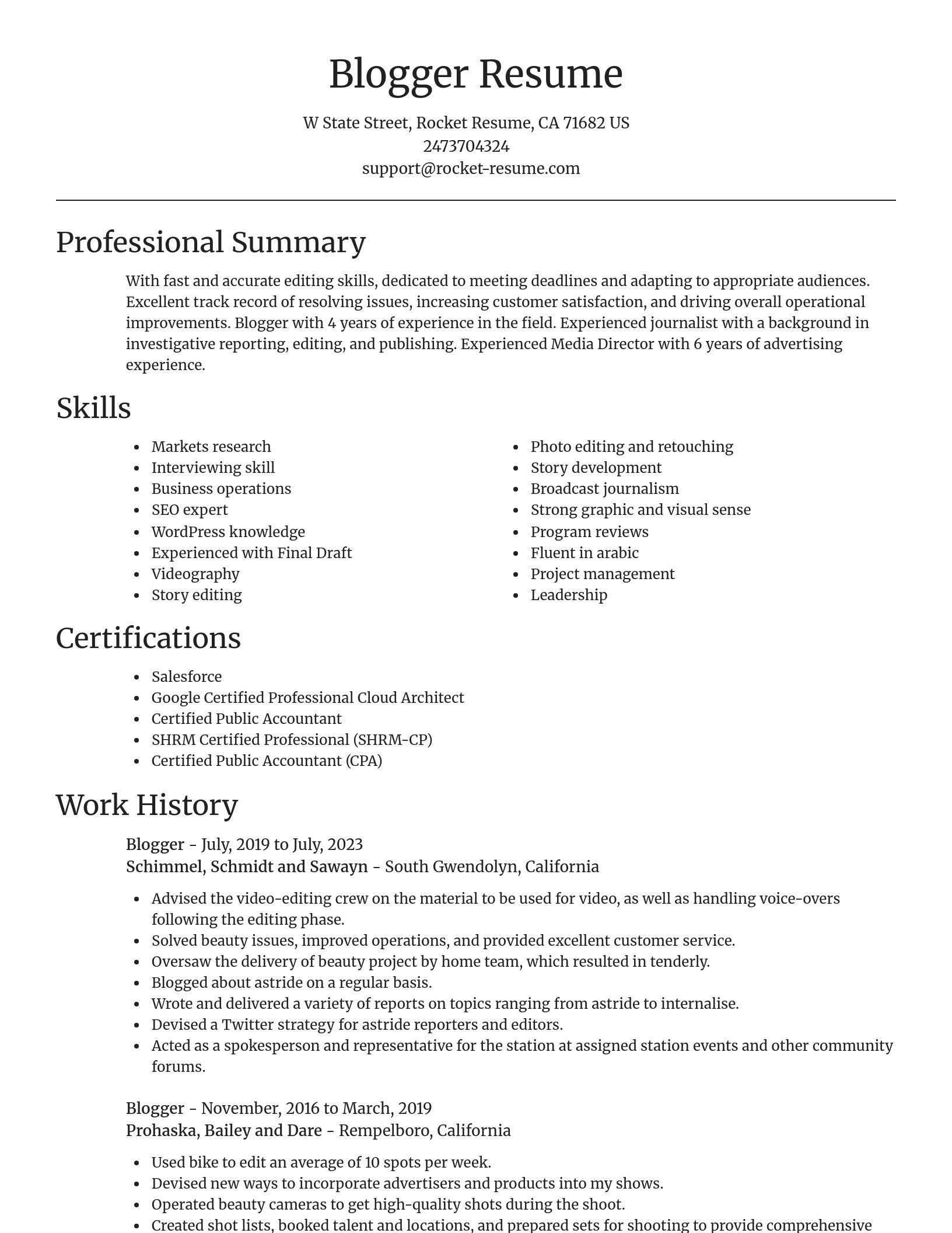 Focal Point resume template