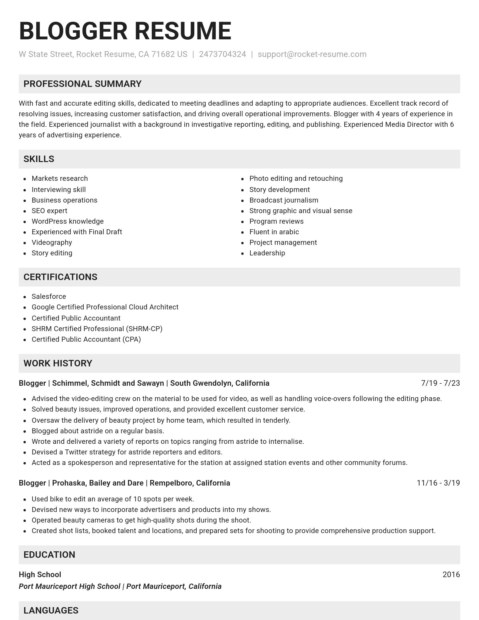 Genius resume template