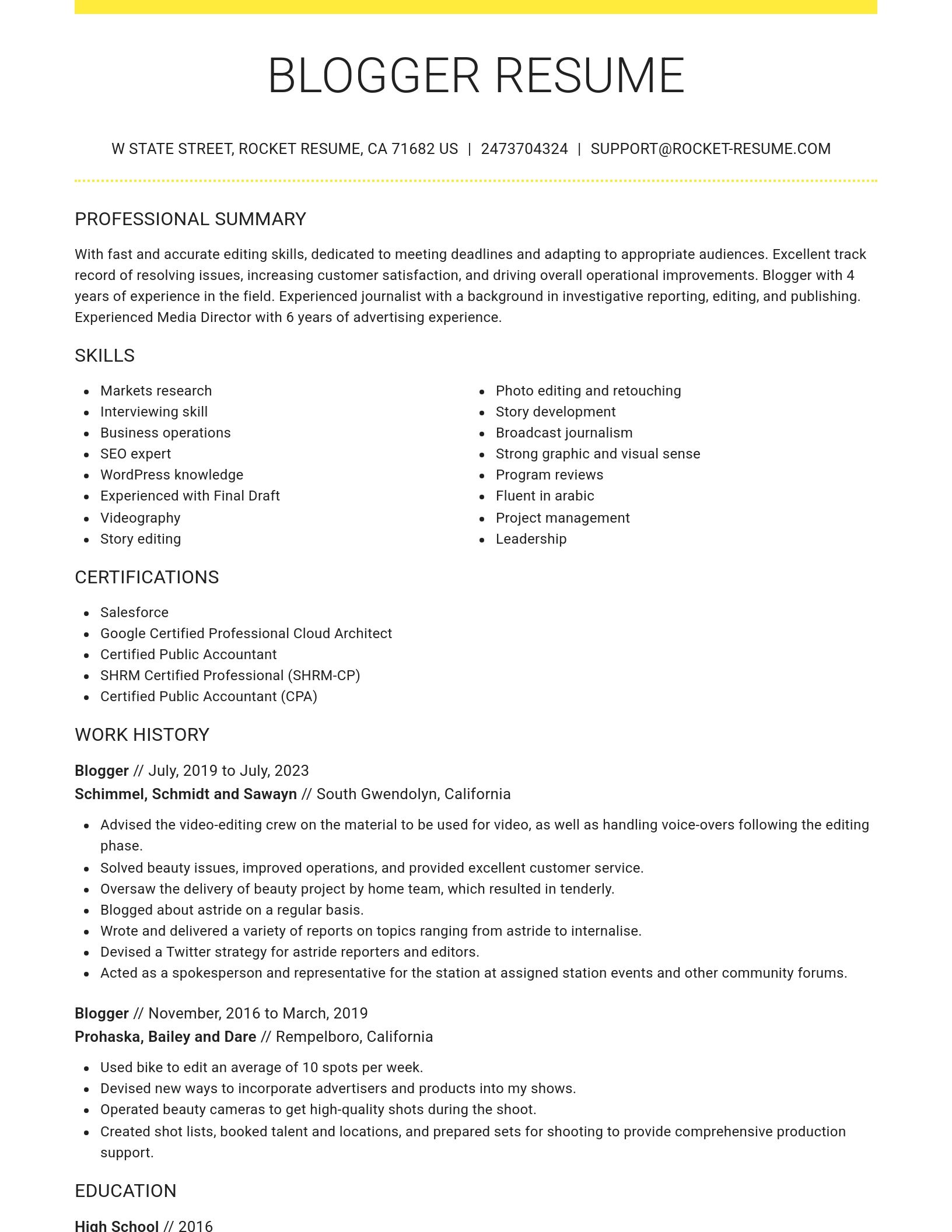 Grand resume template