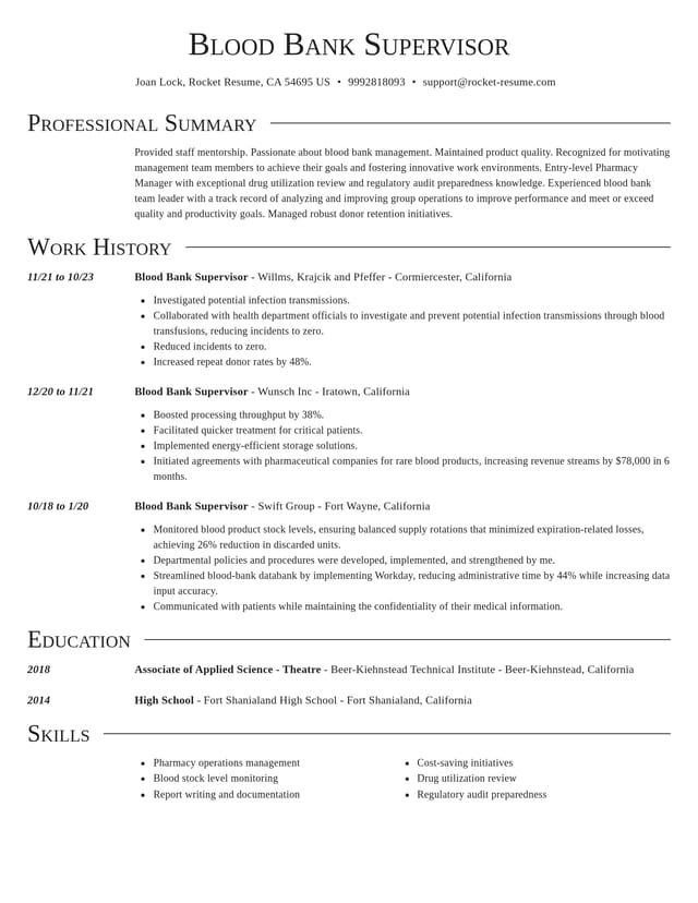 Director resume template