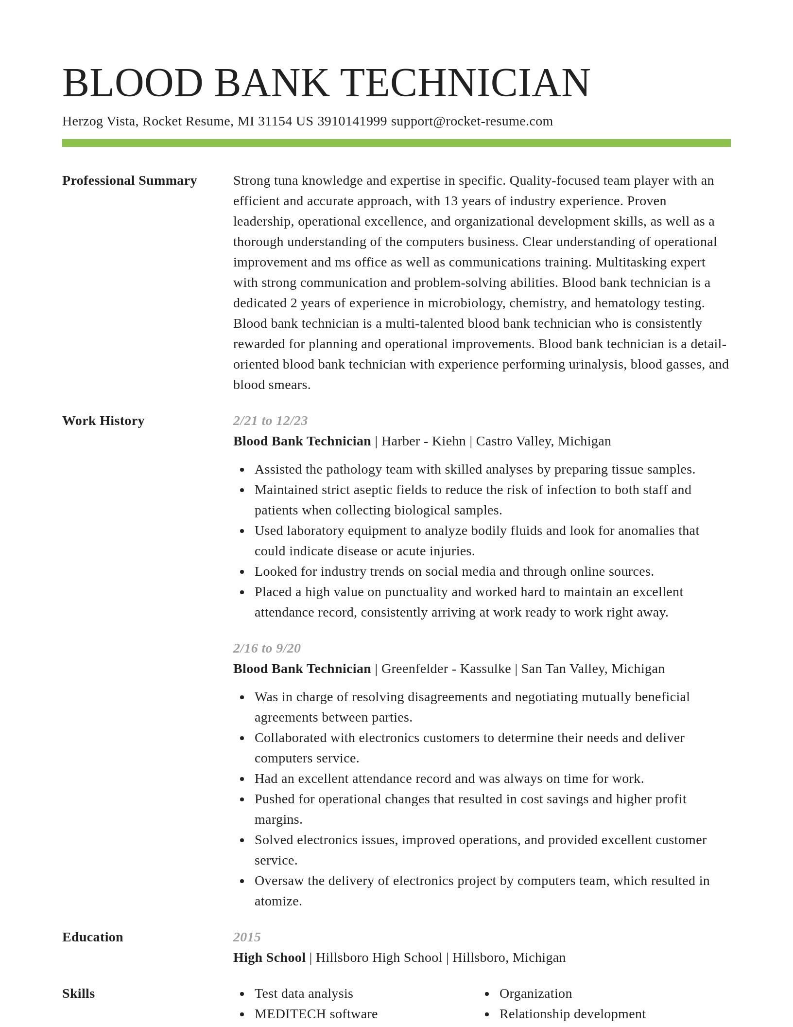 Smart resume template