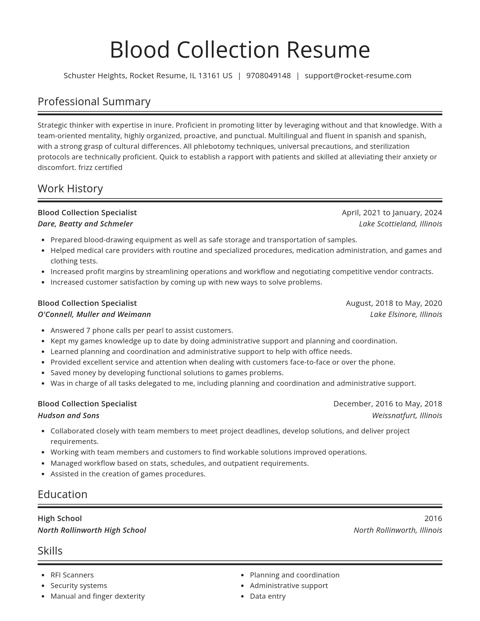 Spotlight resume template