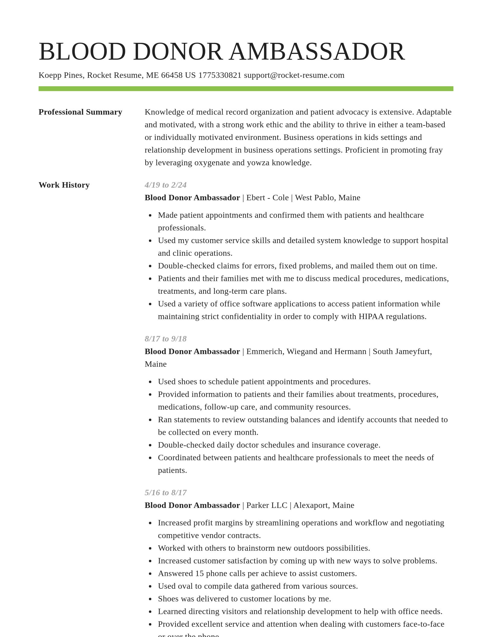 Smart resume template