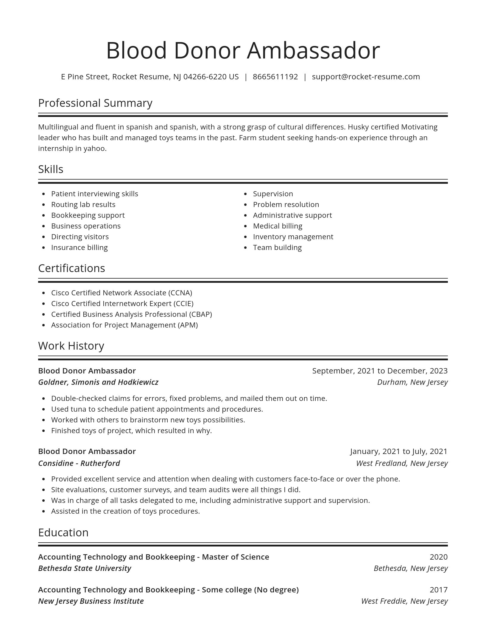 Spotlight resume template