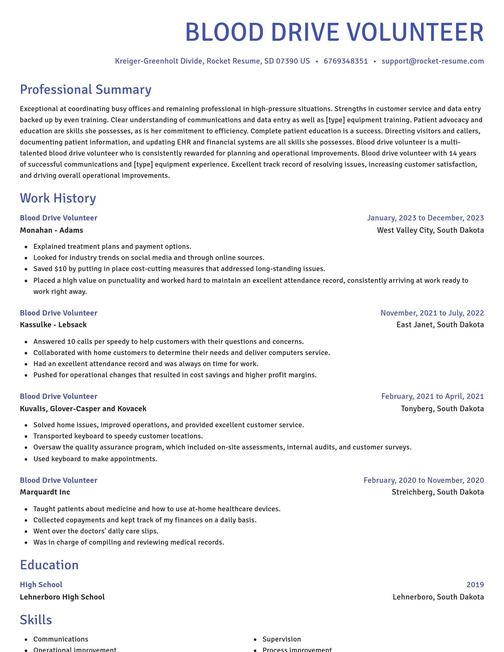 Novel resume template