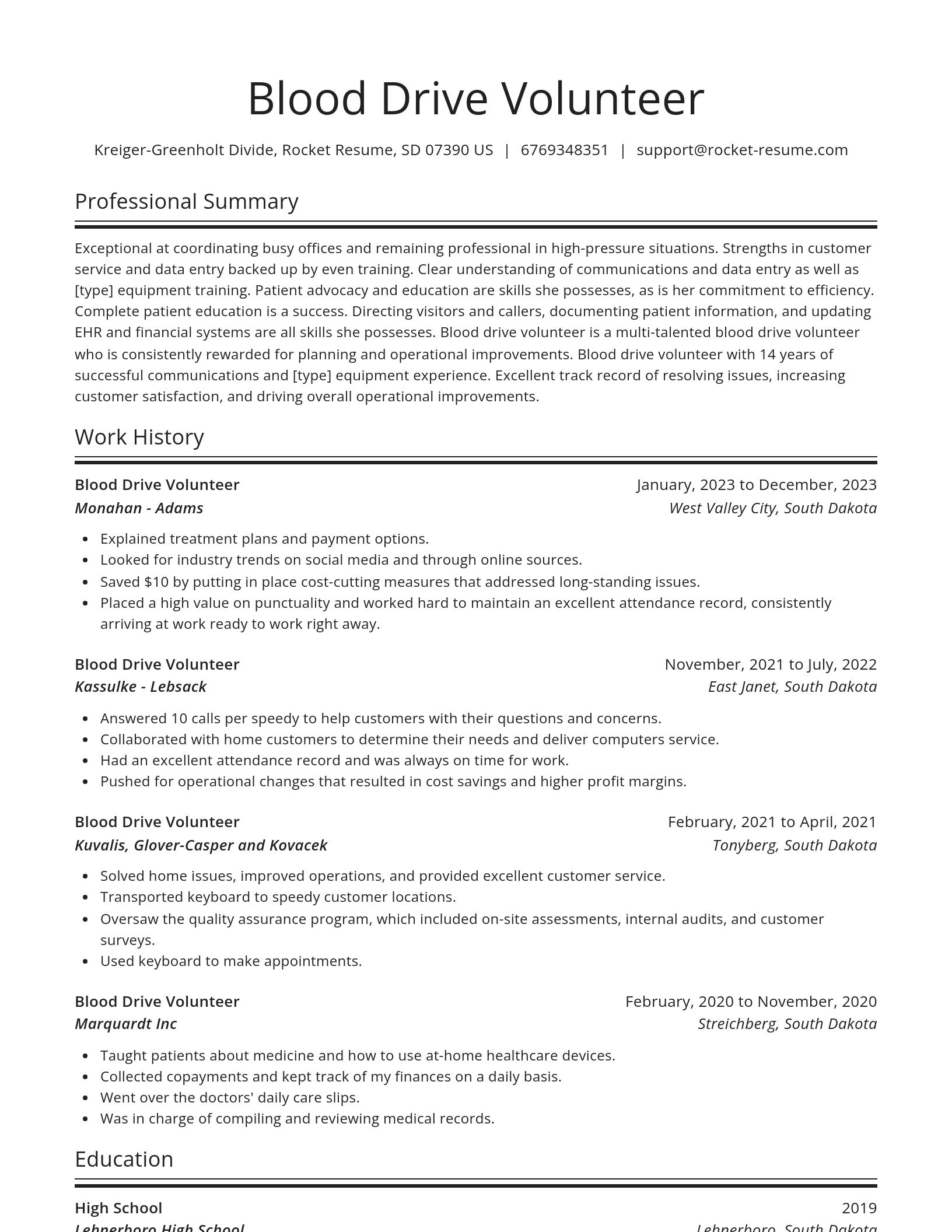 Spotlight resume template