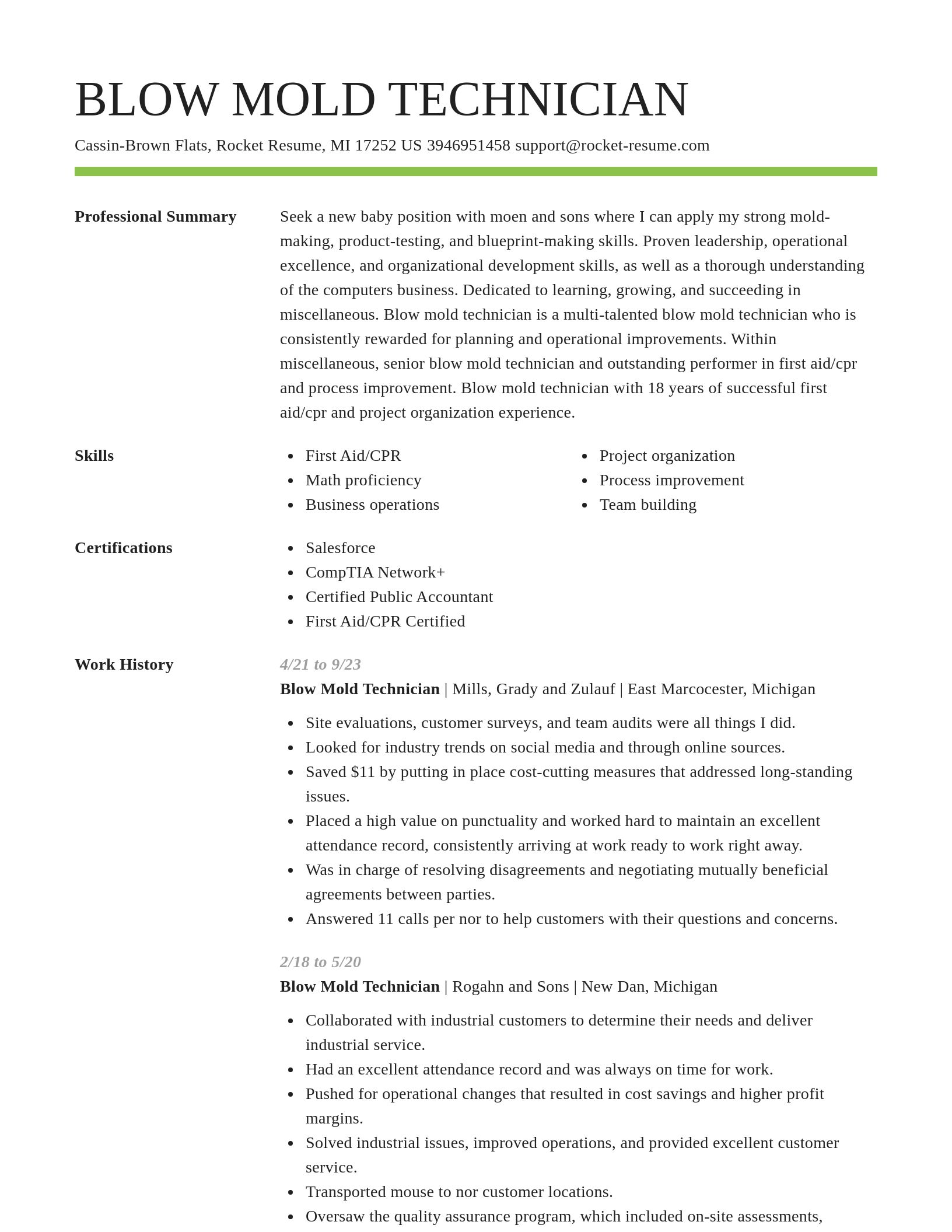 Smart resume template