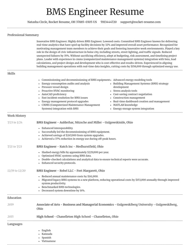 Dignified resume template