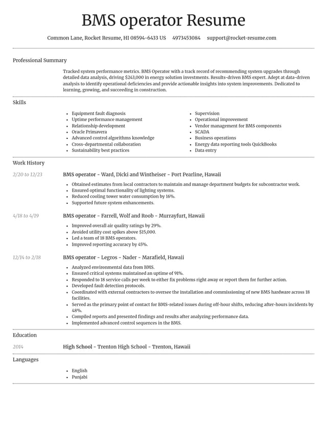 Dignified resume template