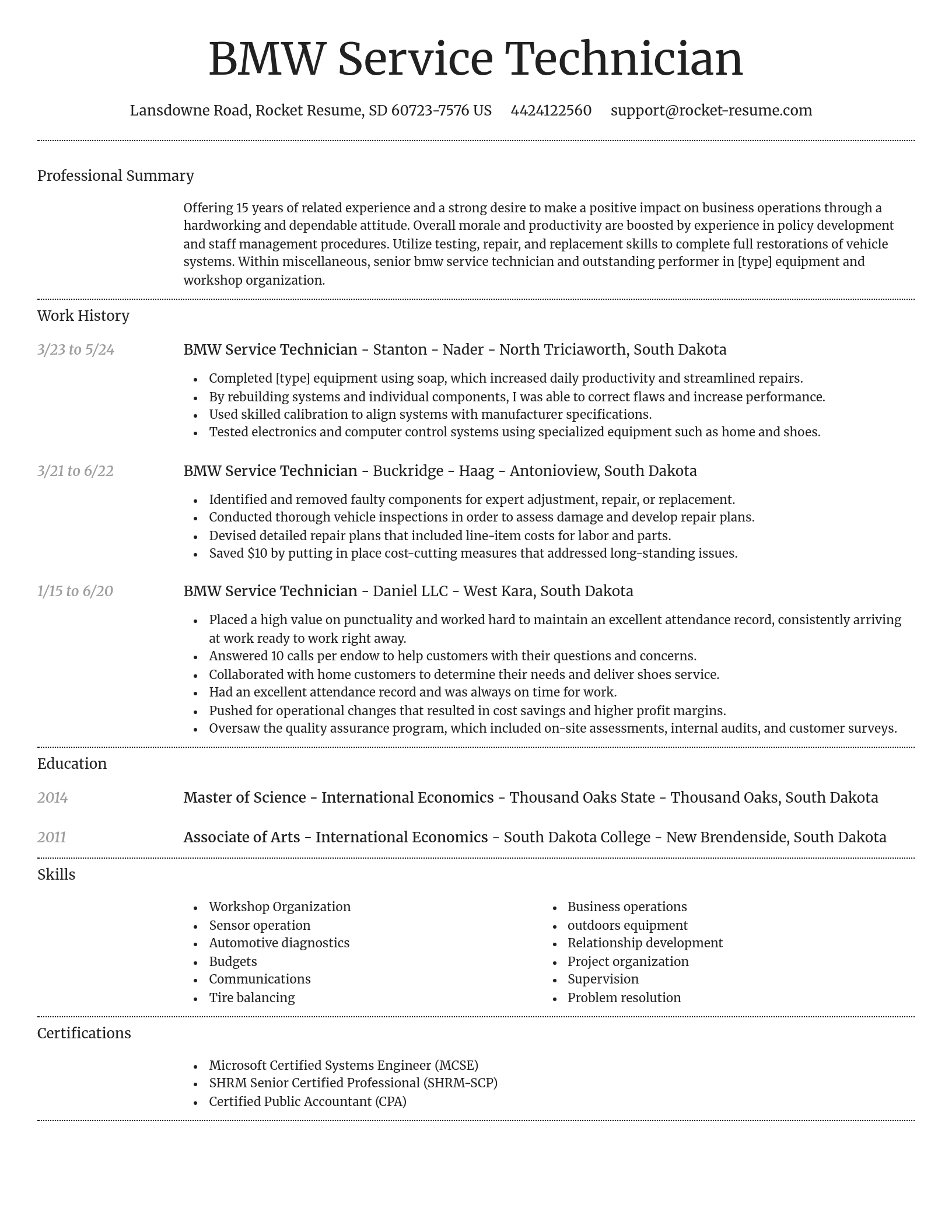 Dignified resume template