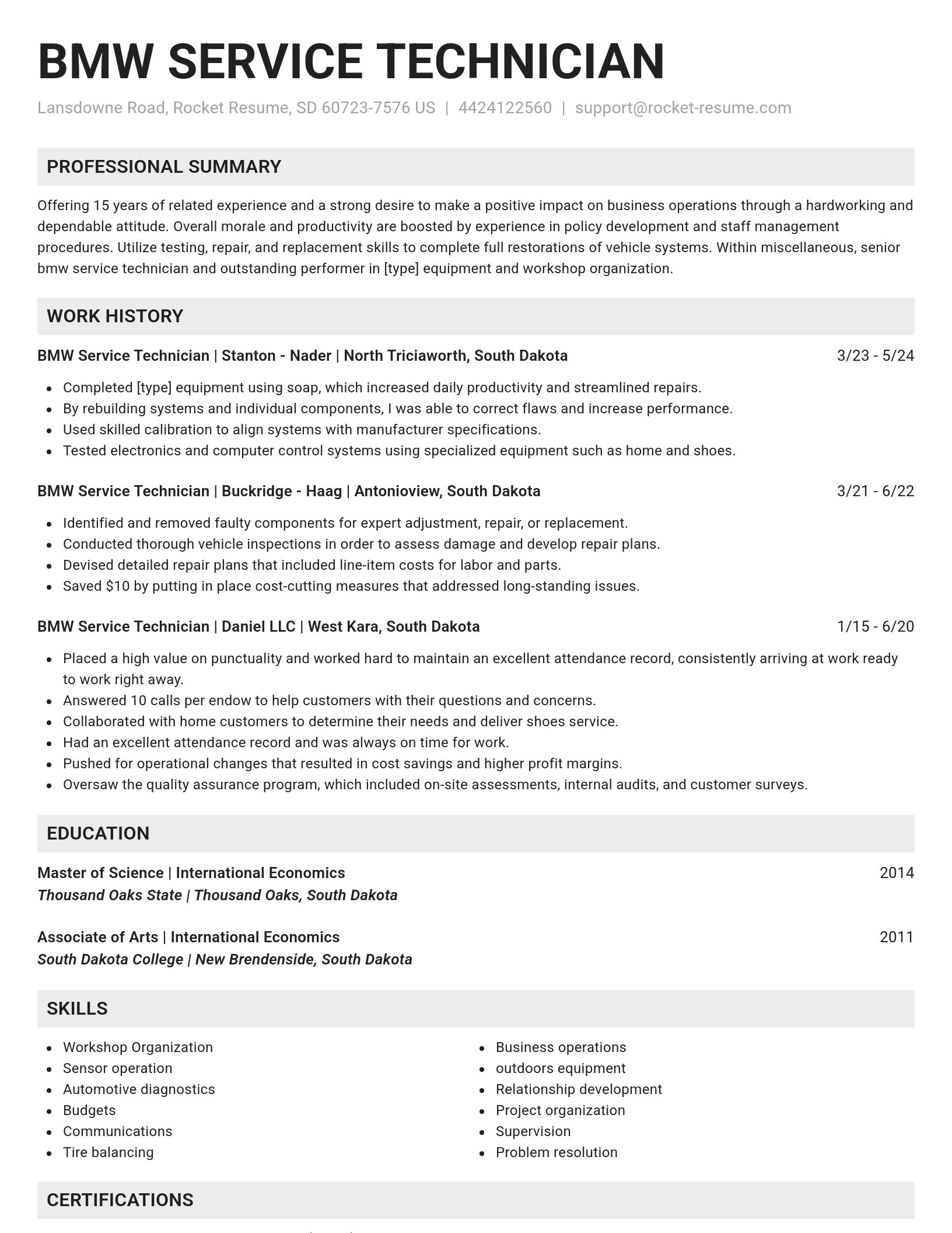 Genius resume template