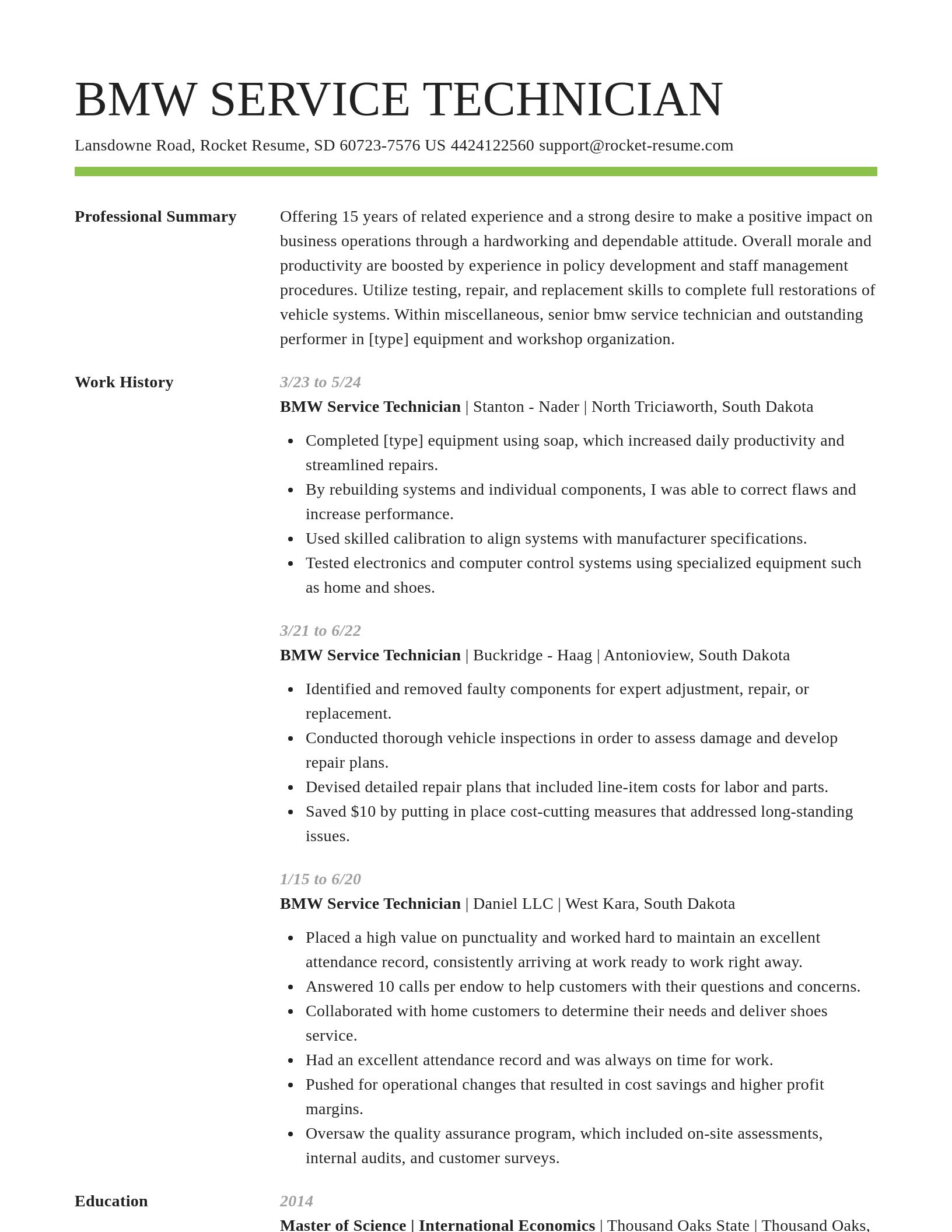 Smart resume template